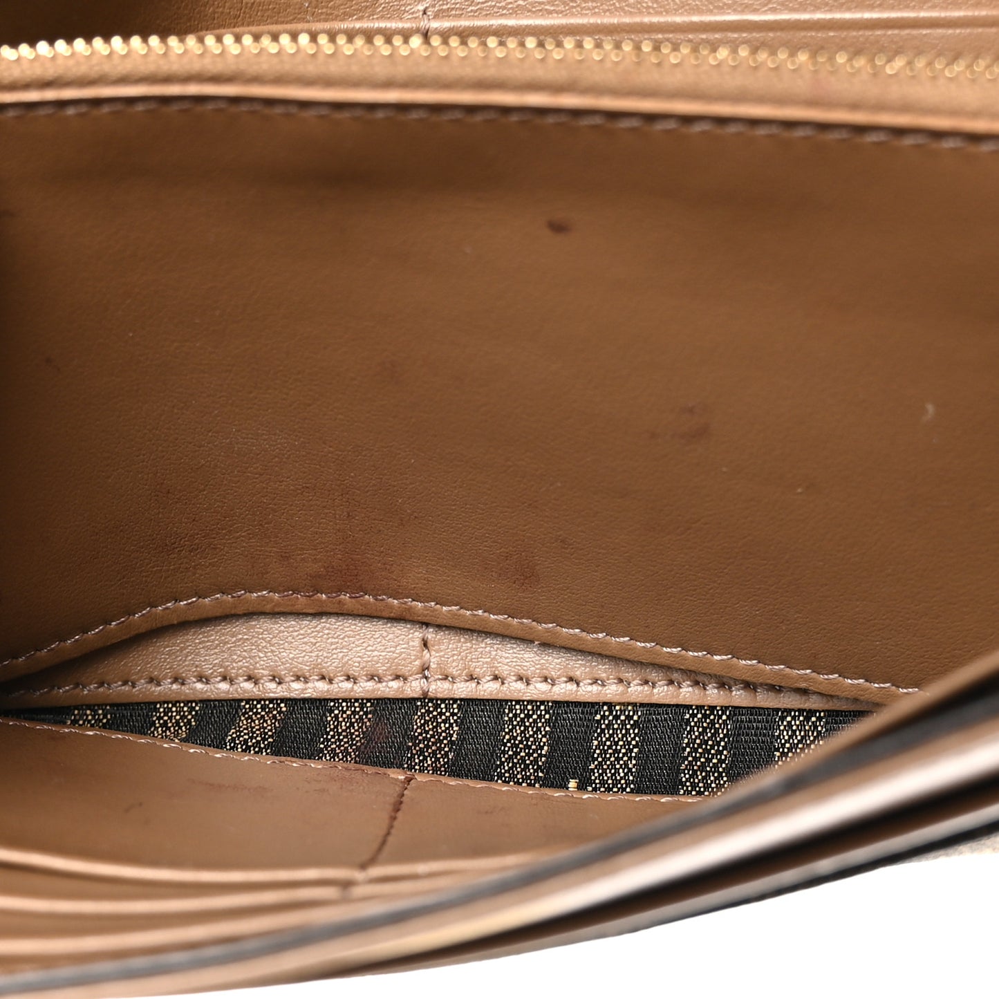 Fabric Jacquard FF 1974 Continental Wallet On Chain Tobacco Moro