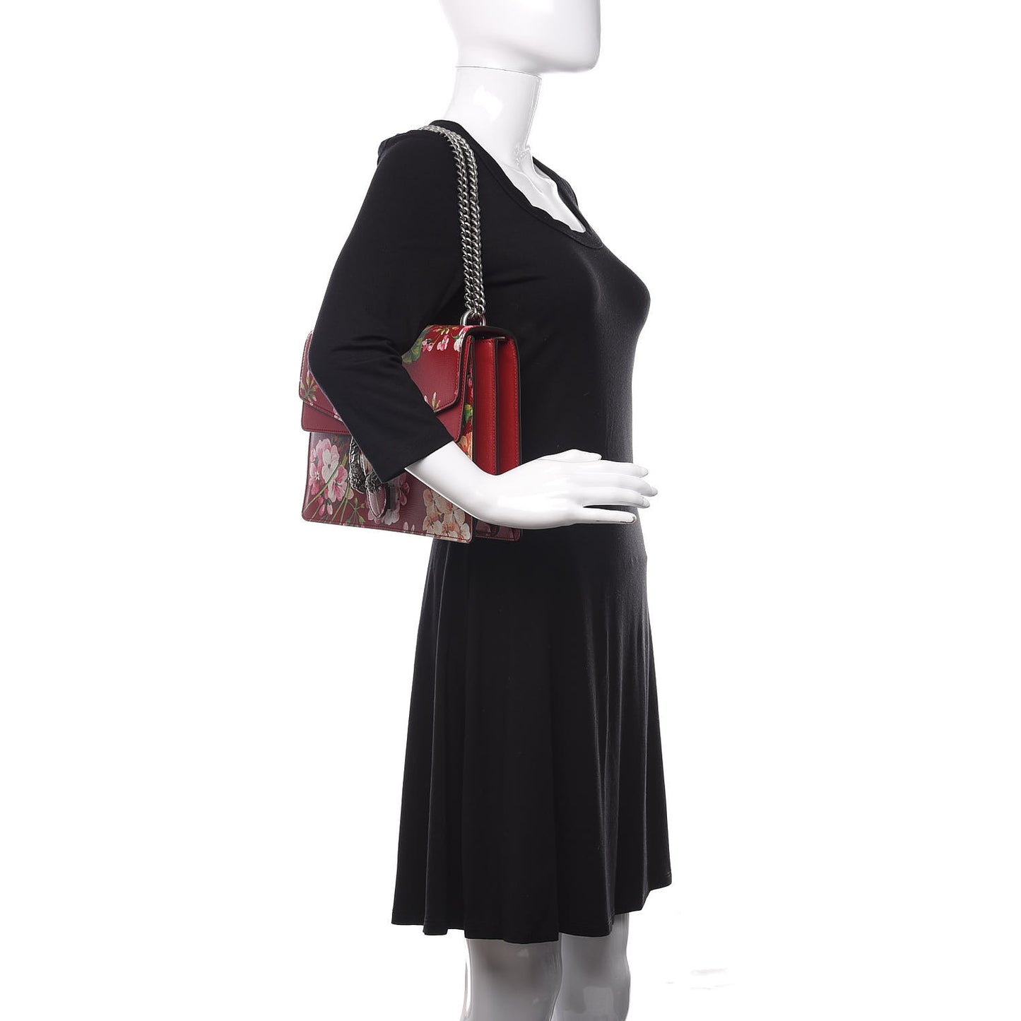 Calfskin Blooms Print Medium Dionysus Shoulder Bag Romantic Cherry Multicolor