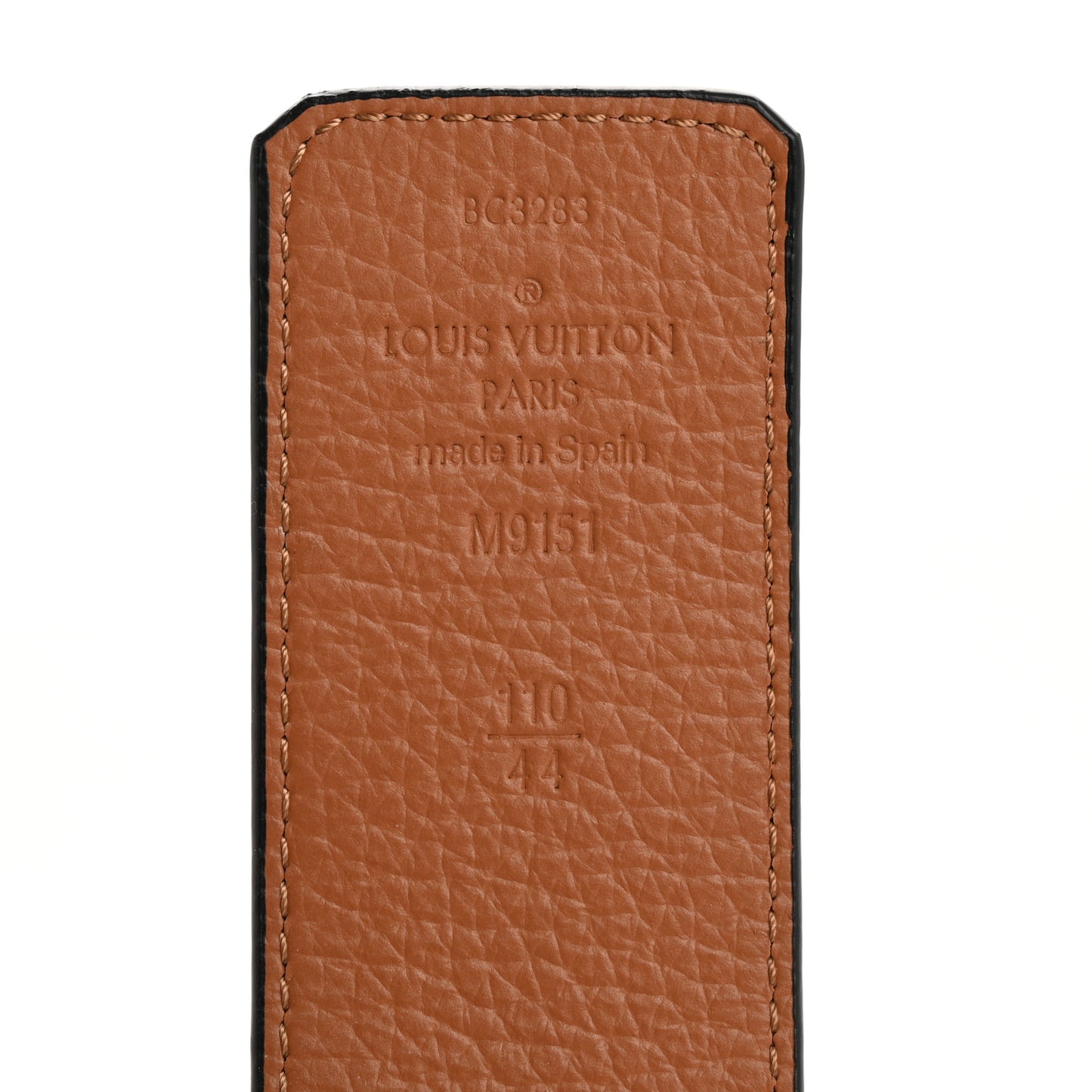 Taurillon Calfskin 30mm LV Initiales Reversible Belt 110 44 Black