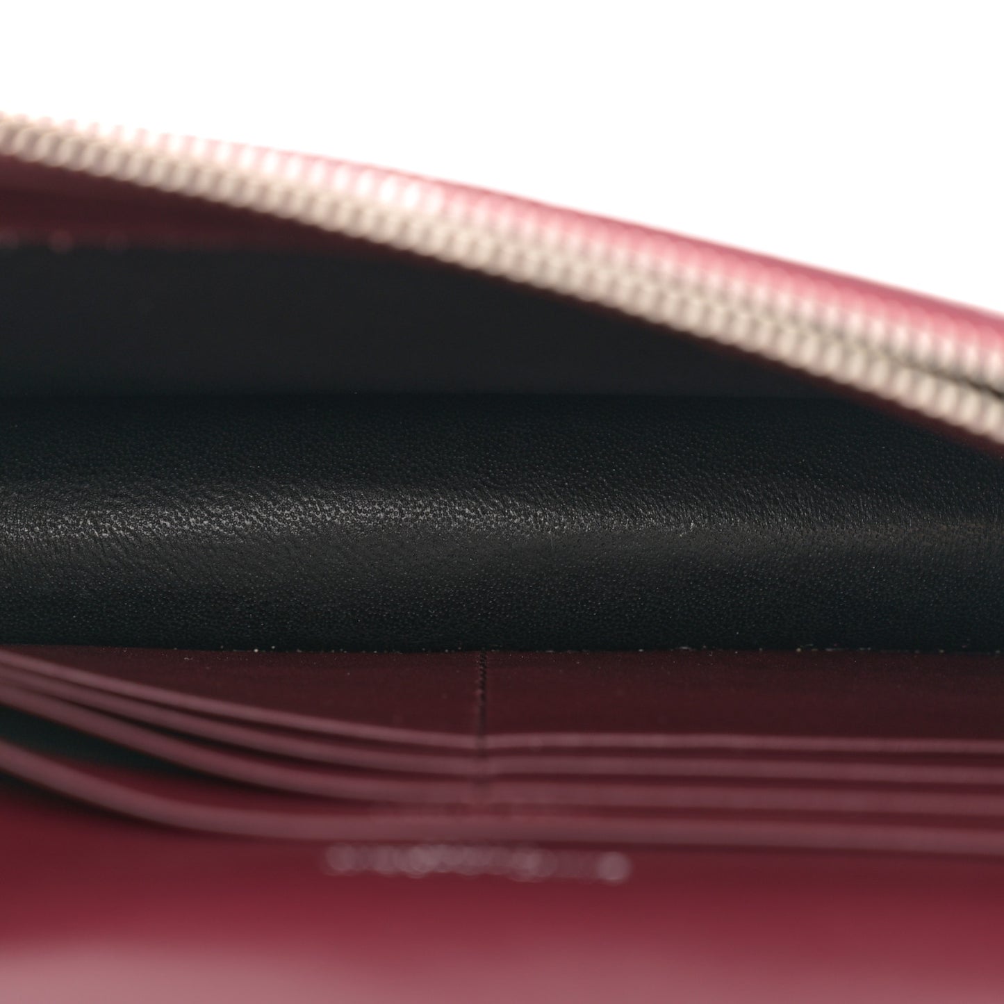 Calfskin Crocodile Embossed Kate Monogram Tassel Chain Wallet Rouge Legion
