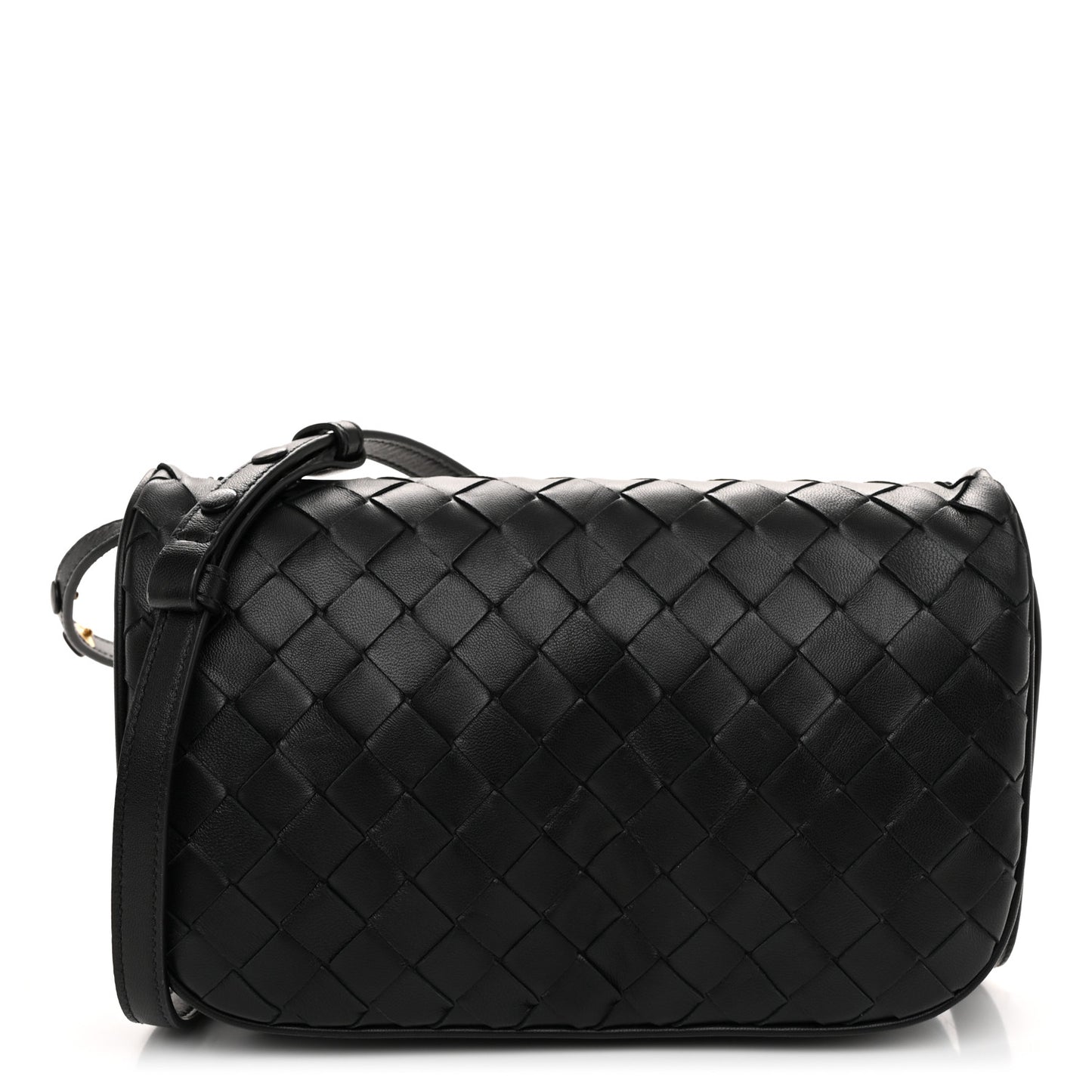 Nappa Intrecciato Puff Pouch On Strap Black Space