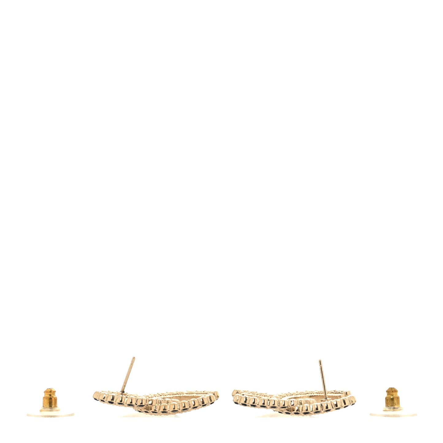 Crystal CC Earrings Black Gold
