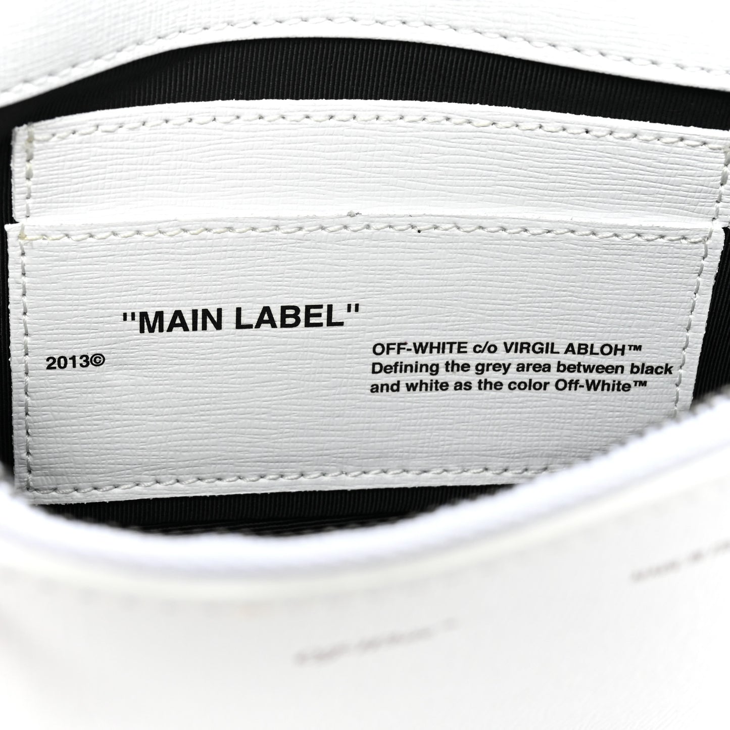 Saffiano Striped Mini Diag Binder Clip Bag White Black Yellow