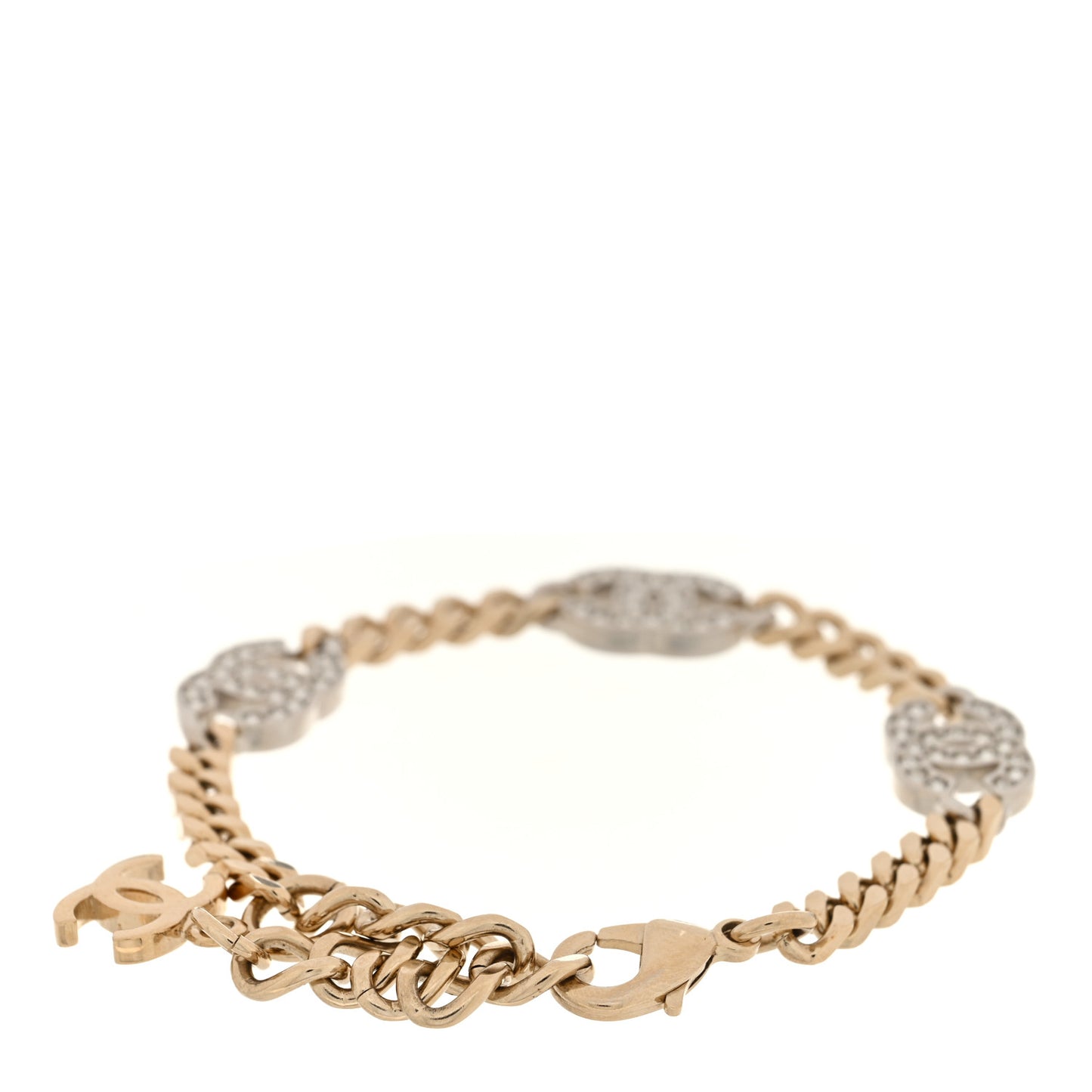 Crystal CC Chain Bracelet Gold Silver