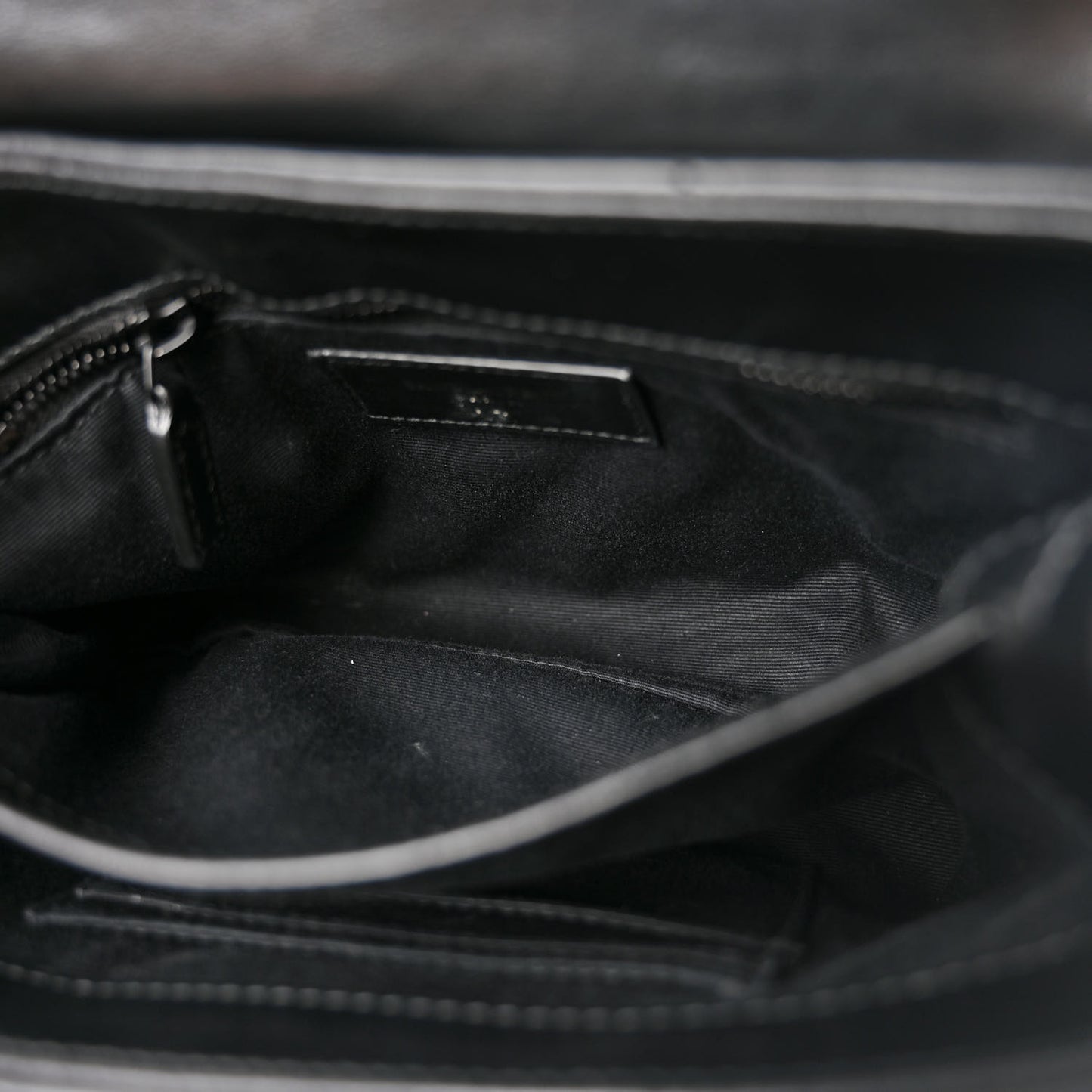 SAINT LAURENT Calfskin Y Quilted Monogram Monochrome Toy Loulou Crossbody Bag Black