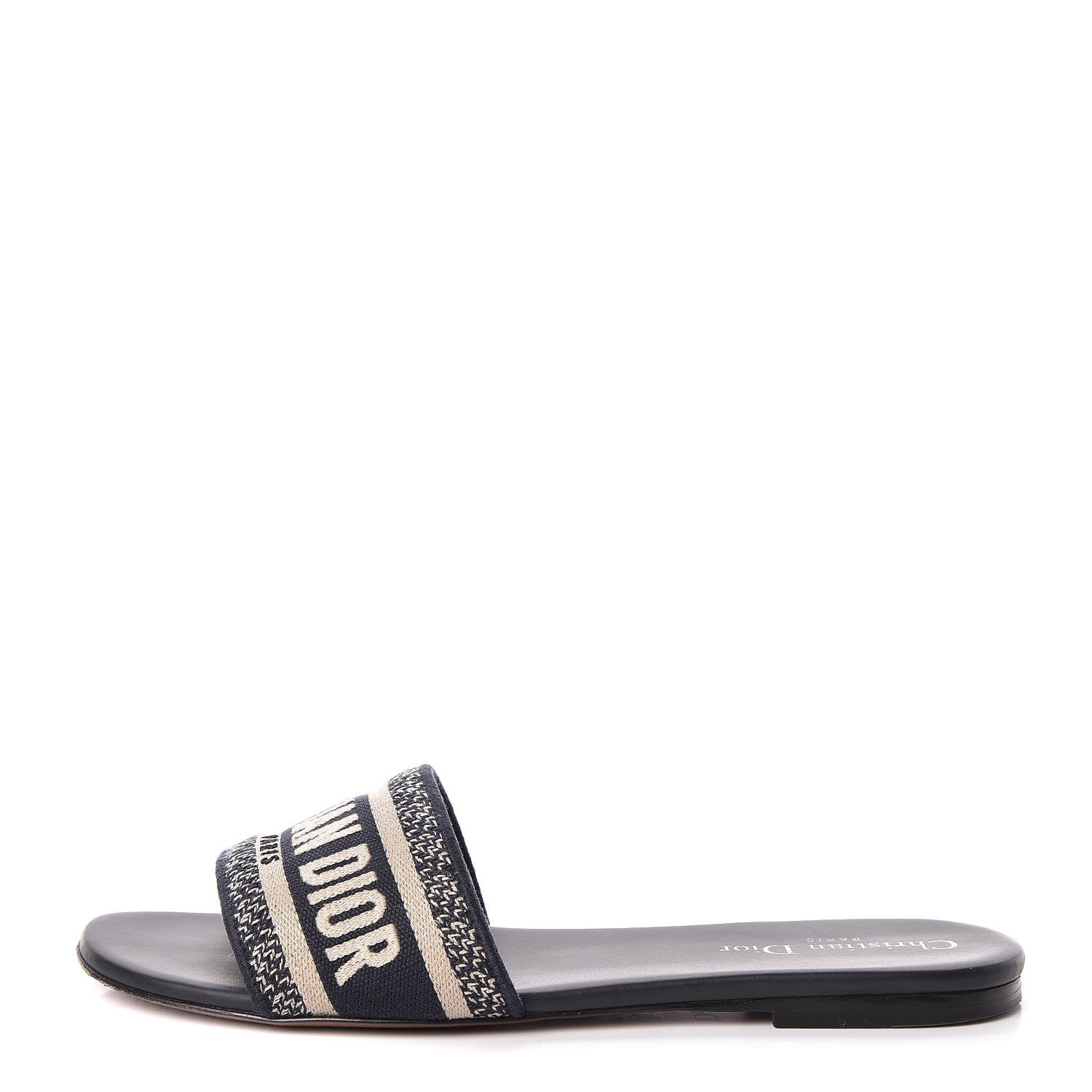 Christian Dior Canvas Embroidered Dway Mules Slide Sandals 38.5