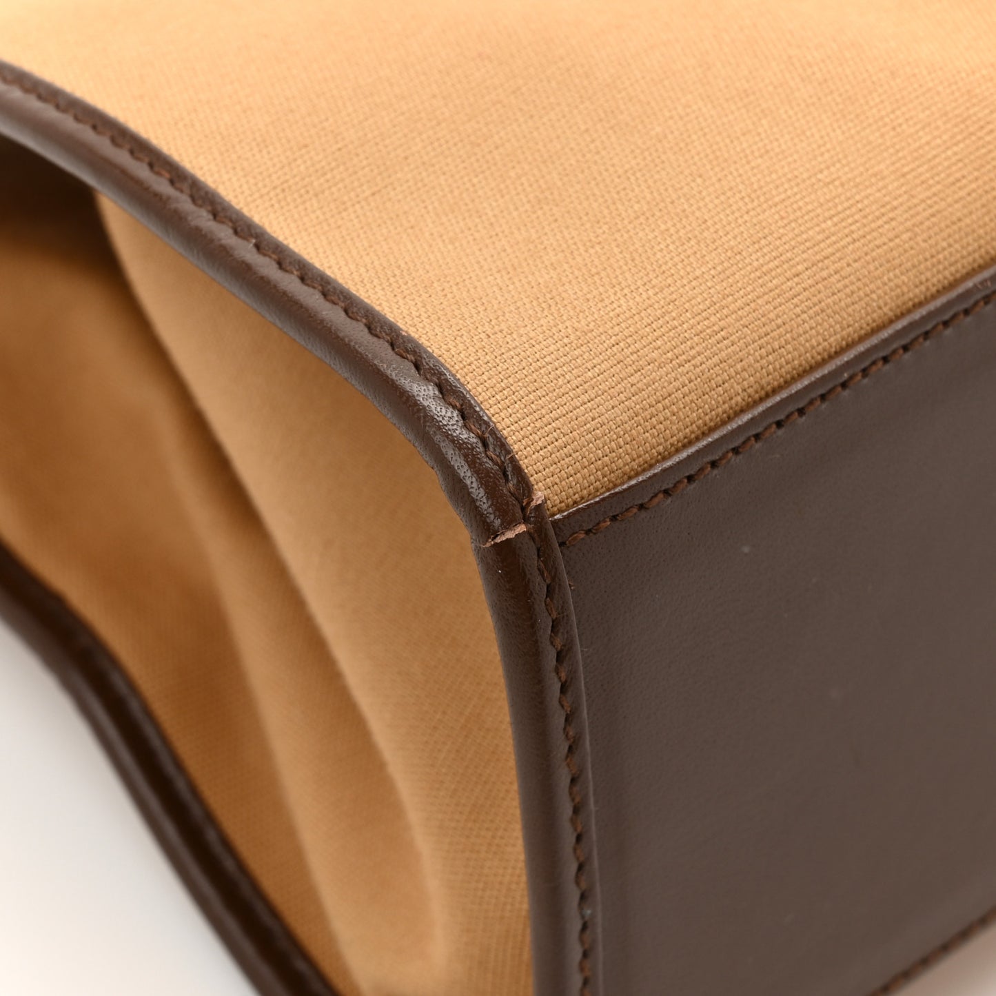 Canvas Web Bardot Shoulder Bag Brown Beige Yellow