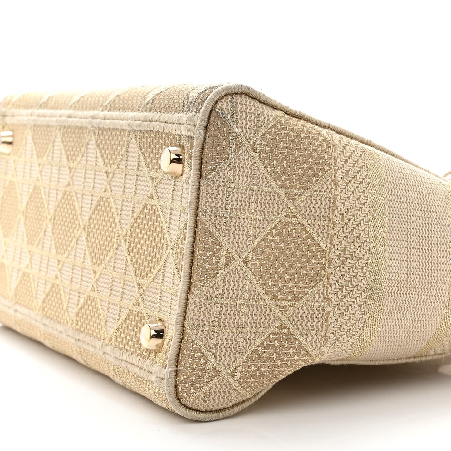 Canvas Embroidered Cannage Medium Lady D-Lite Beige
