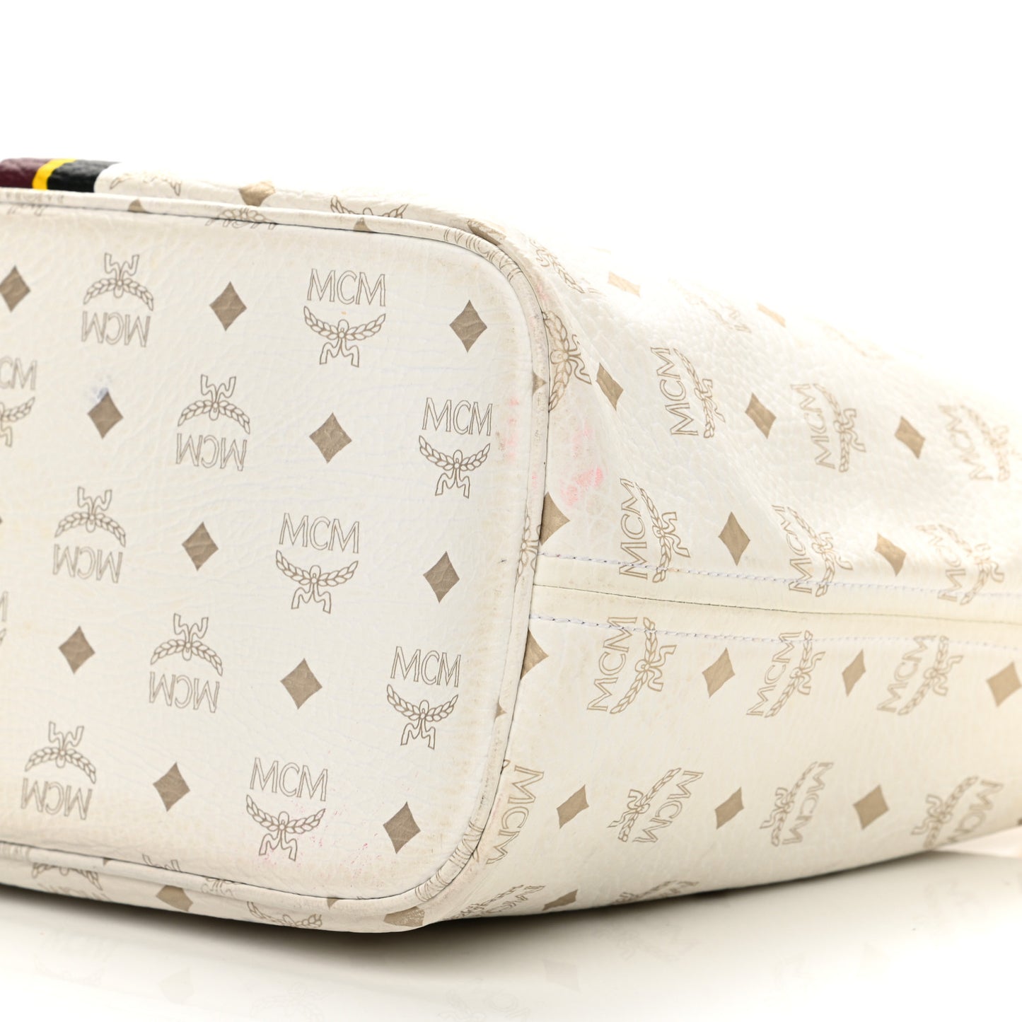 Visetos Striped Shopper Tote White