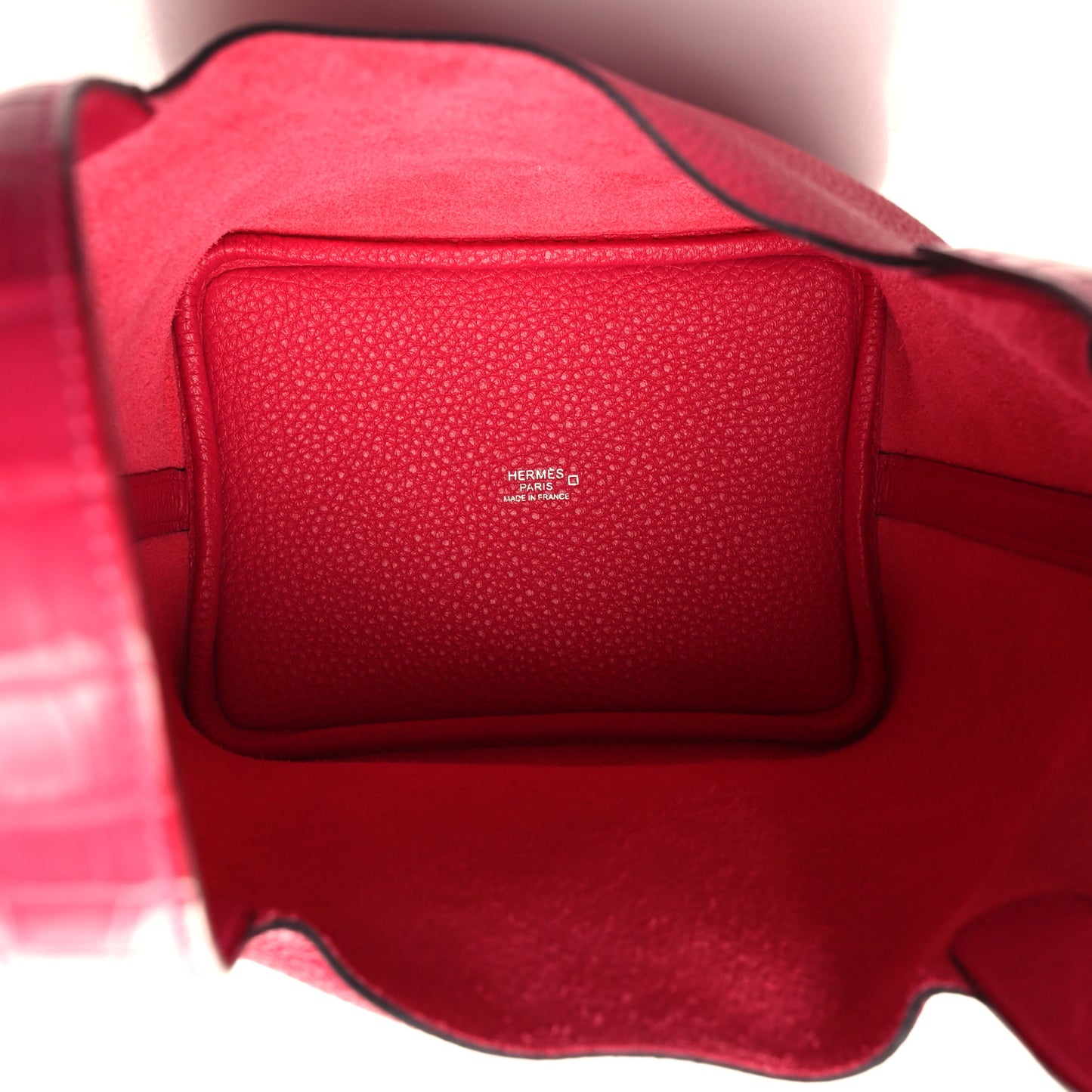 Taurillon Clemence Matte Alligator Picotin Lock Touch 18 PM Rose Mexico