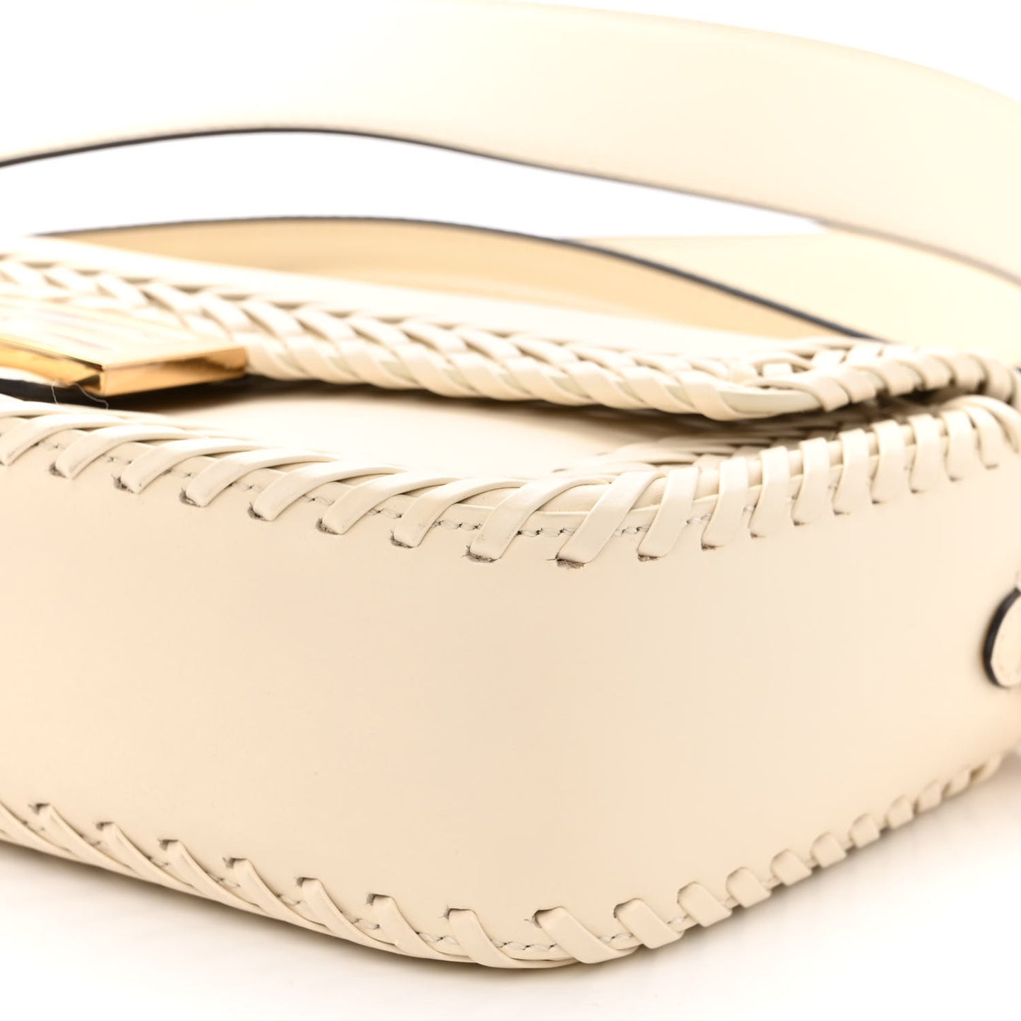 Vitello King Ceylon Woven Baguette White Ice