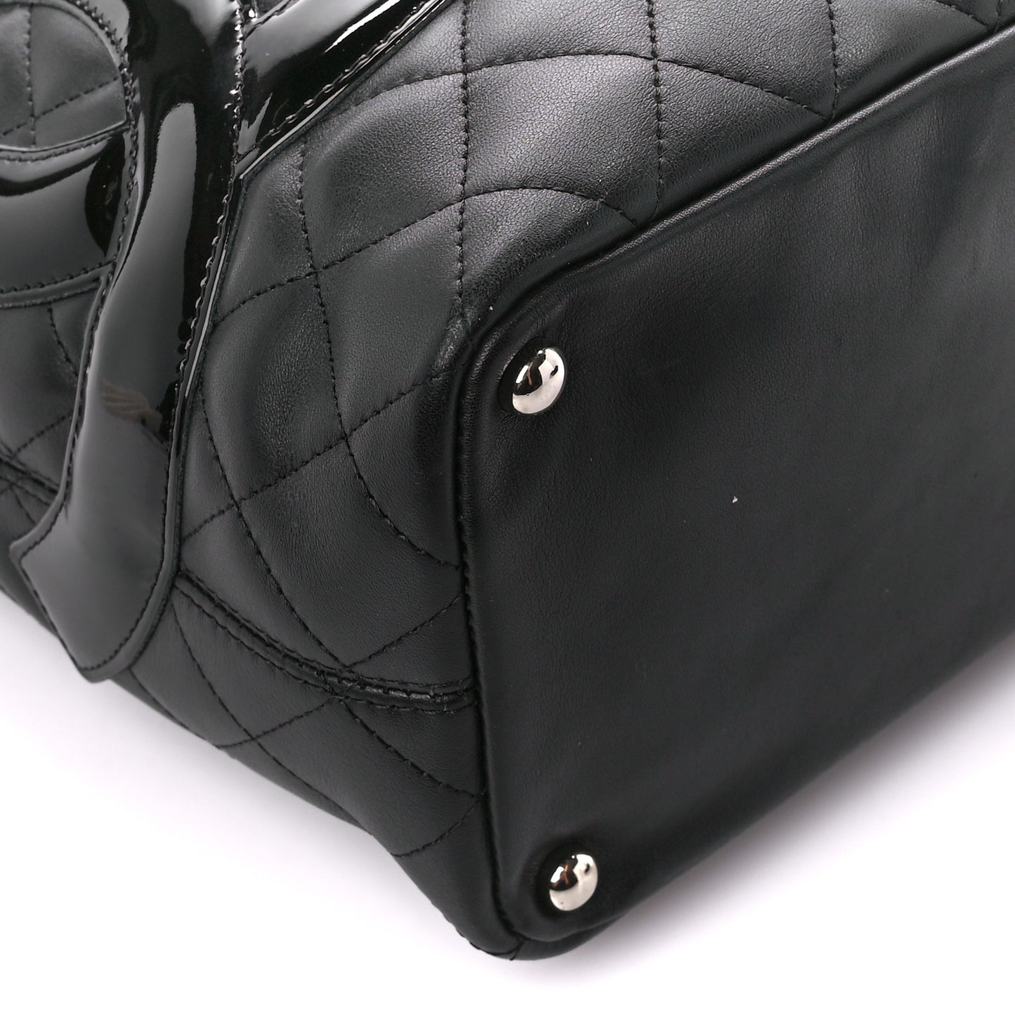 Calfskin Quilted Medium Cambon Tote Black