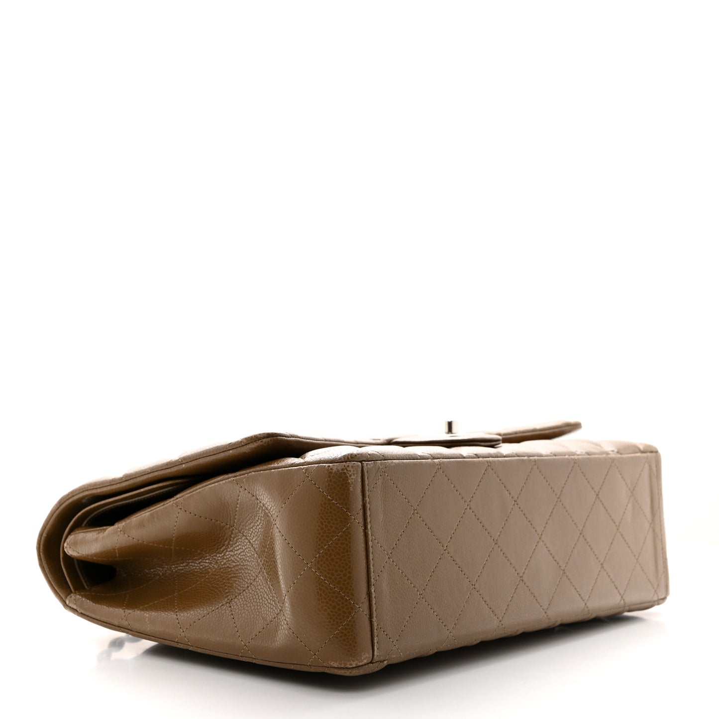Caviar Quilted Maxi Double Flap Brown