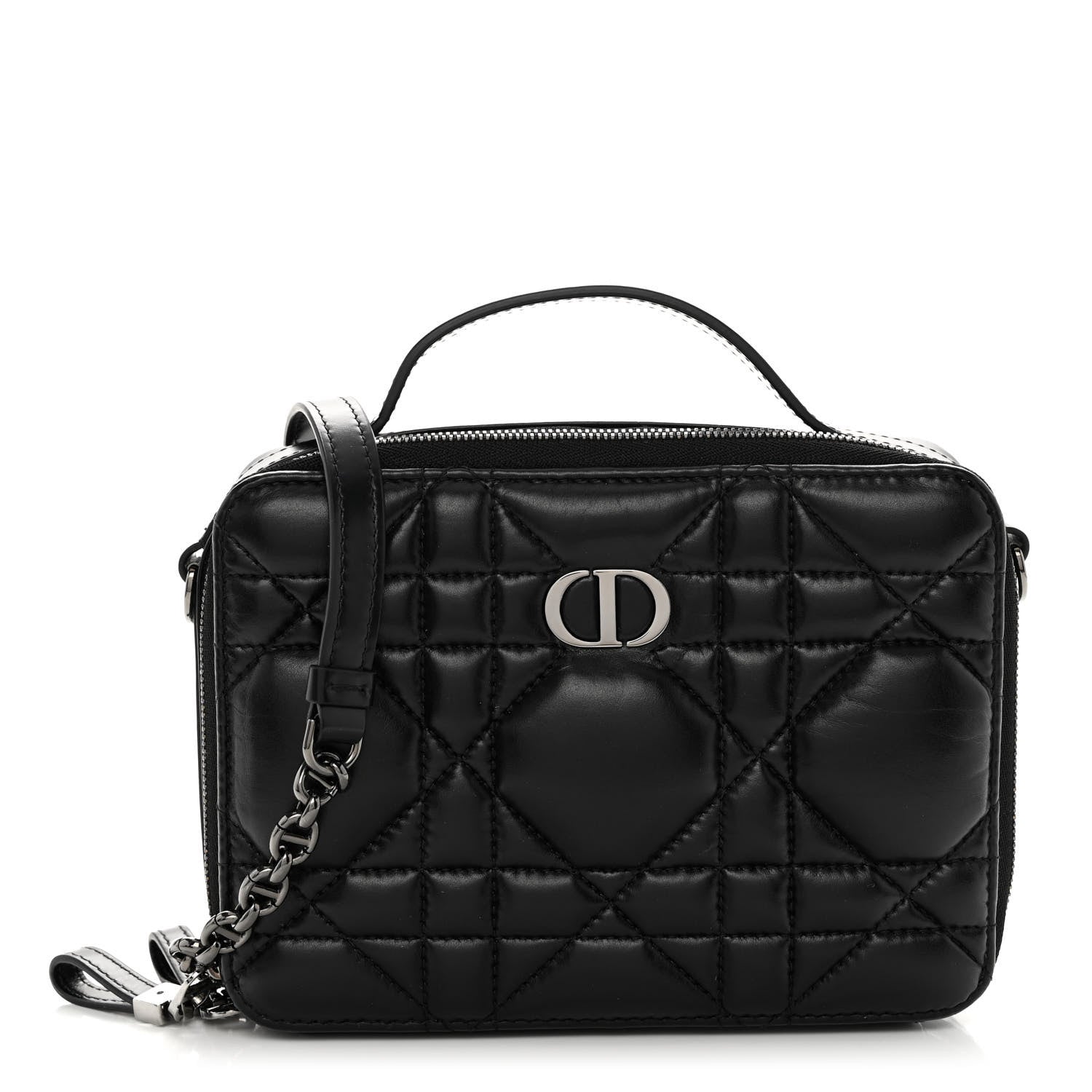 Christian Dior Calfskin Macrocannage Caro Box Bag Black 1349313