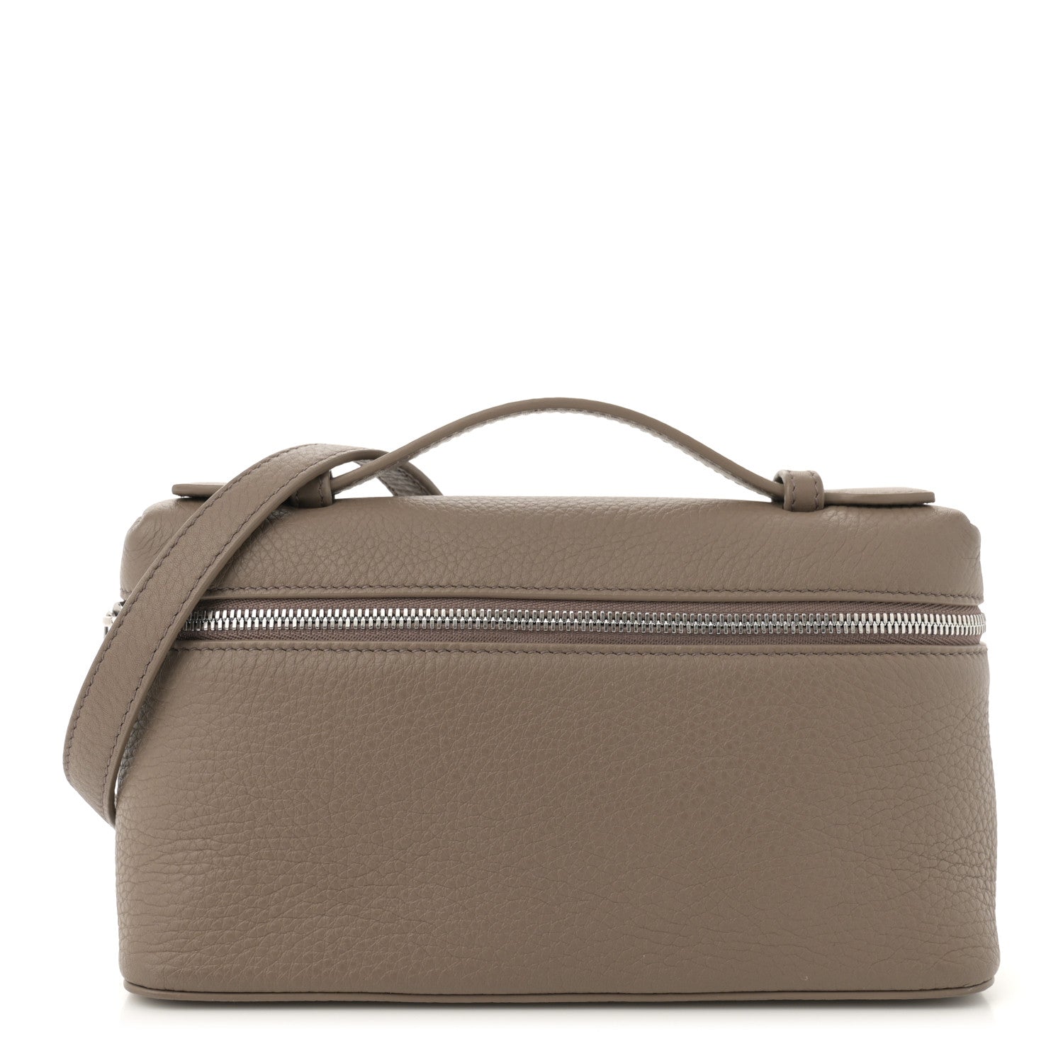 Loro Piana Grained Calfskin L19 Extra Pocket Pouch Warm Mastic 1 of 12