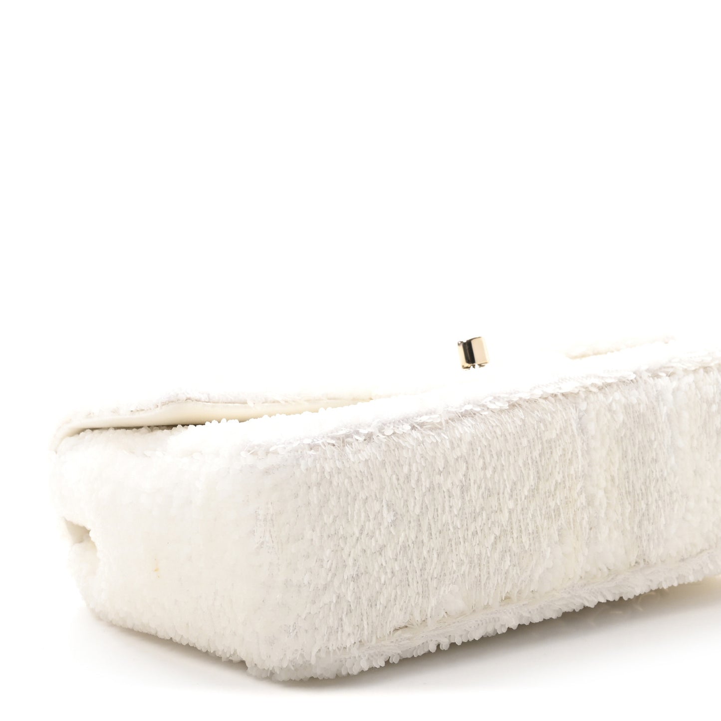 Sequin Mini Rectangular Flap White