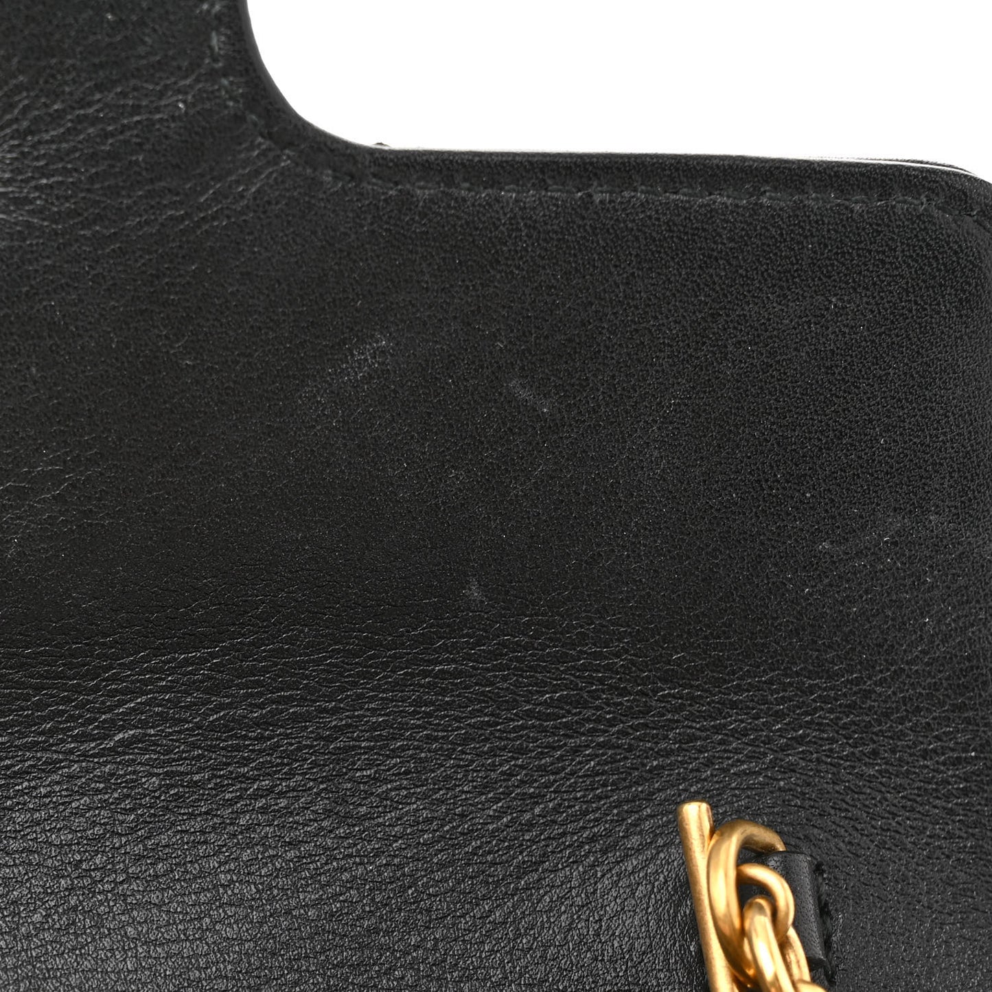 Calfskin Matelasse Super Mini GG Marmont Shoulder Bag Black