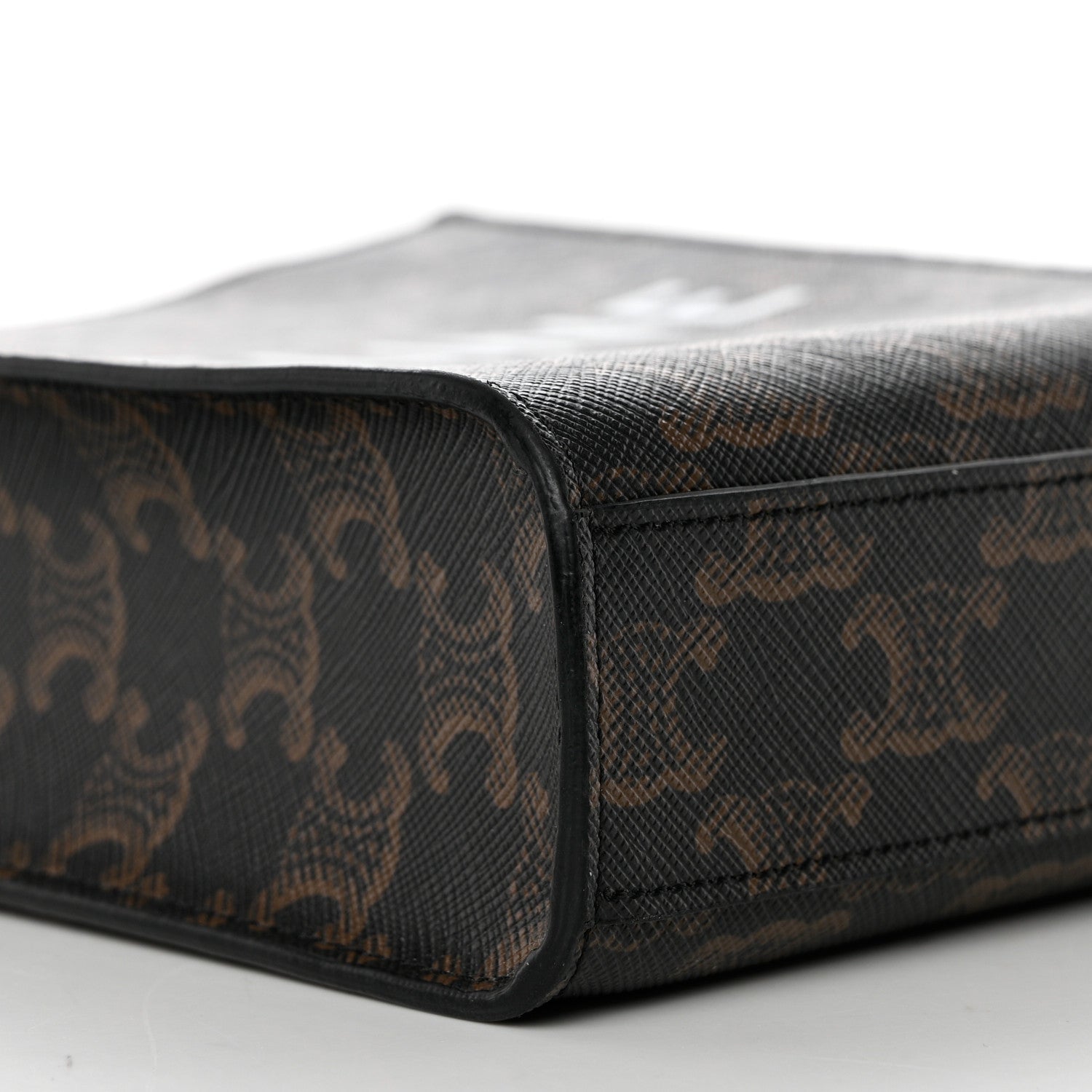 Celine Triomphe Canvas Calfskin Mini Vertical Cabas Tan 8 of 9