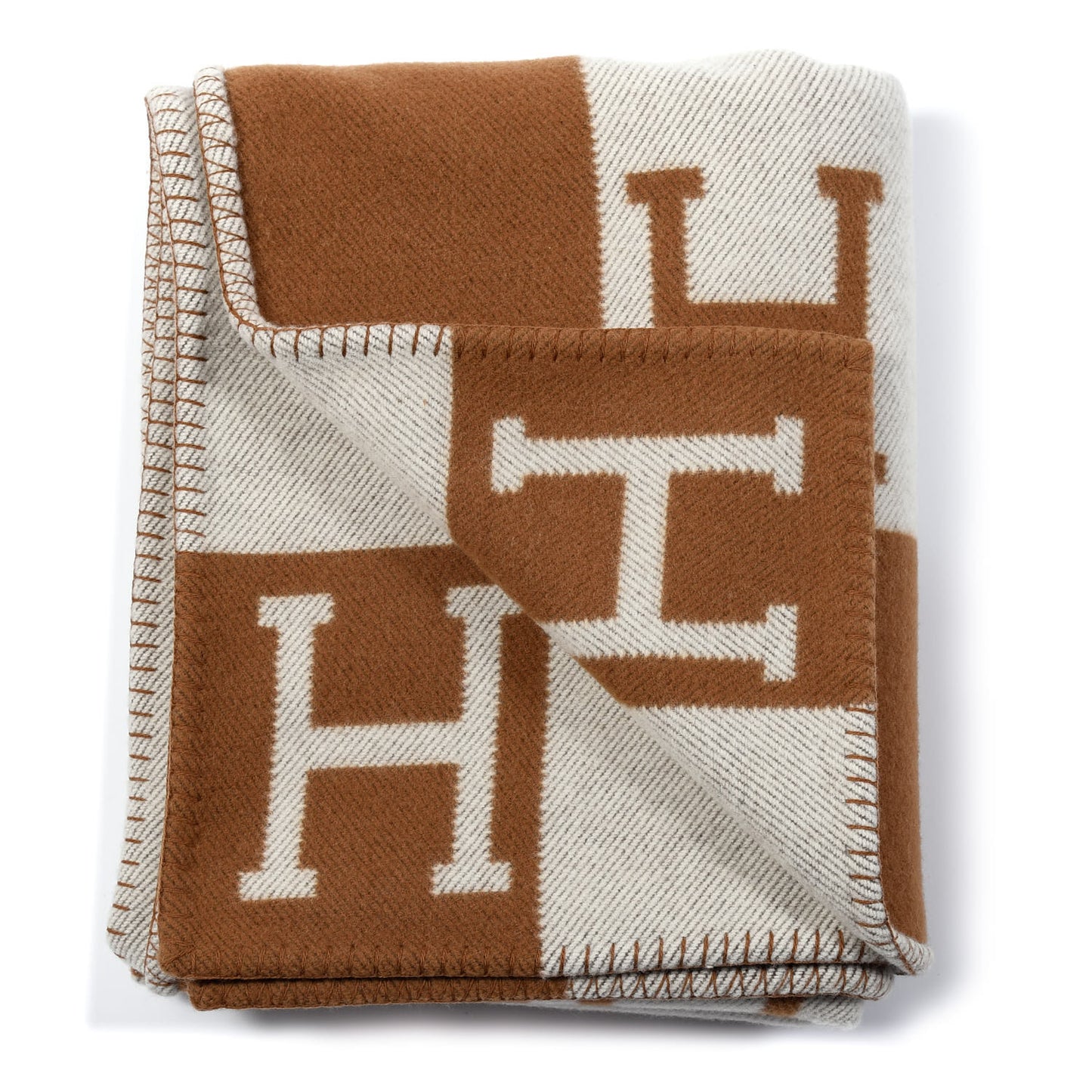 Wool Cashmere Avalon Blanket Ecru Camel