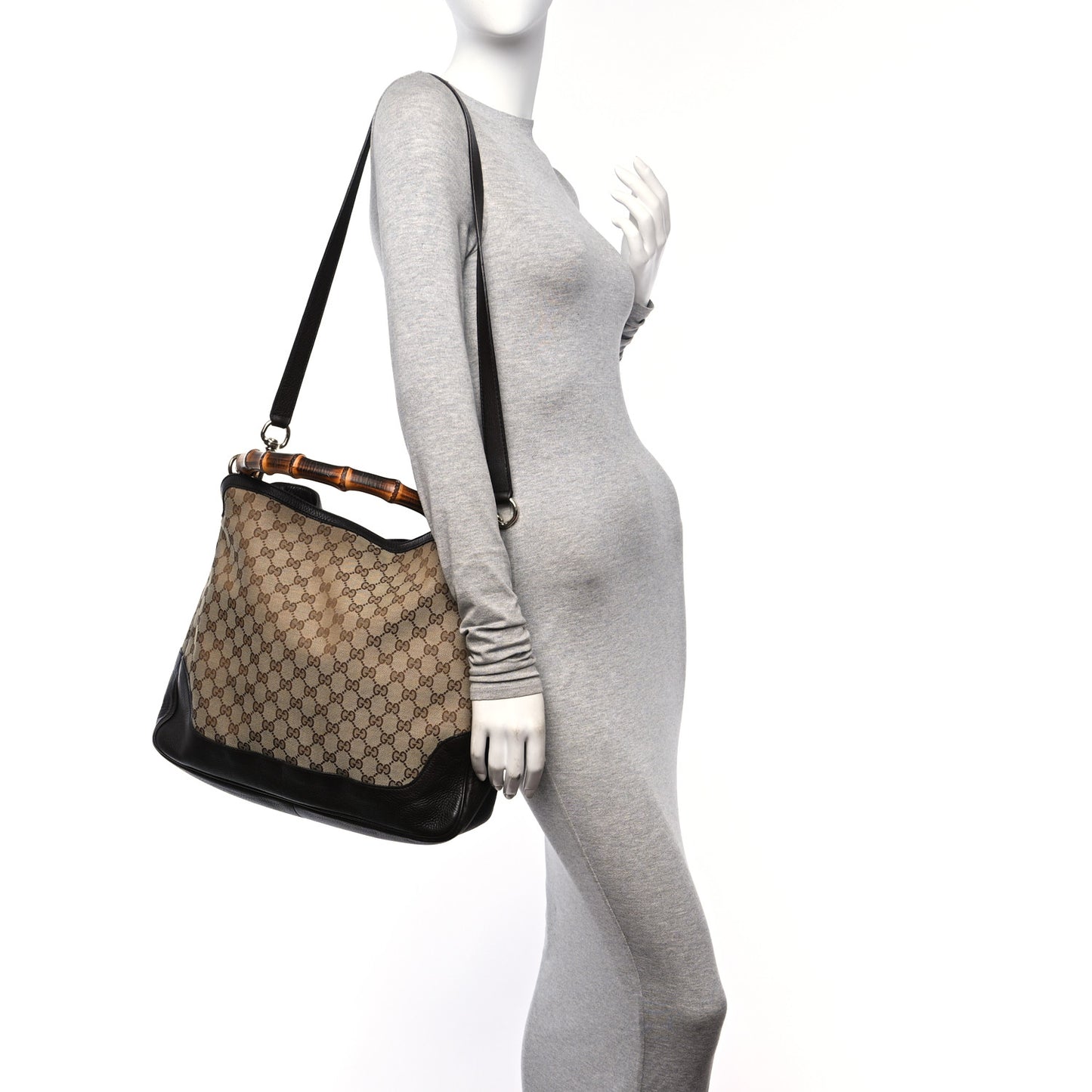 Monogram Medium Diana Bamboo Shoulder Bag Dark Brown