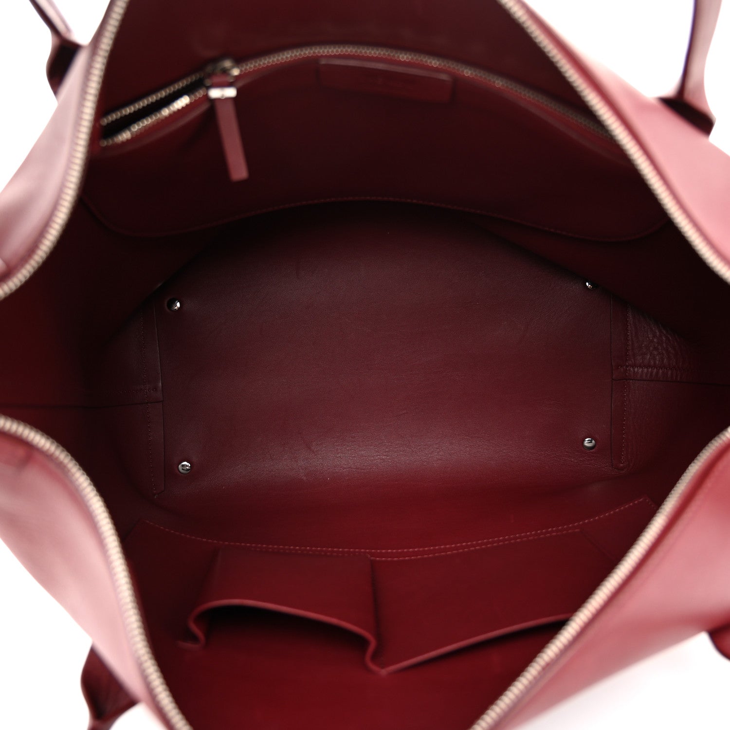 The Row Calfskin Lux Satchel Burgundy 5 of 11