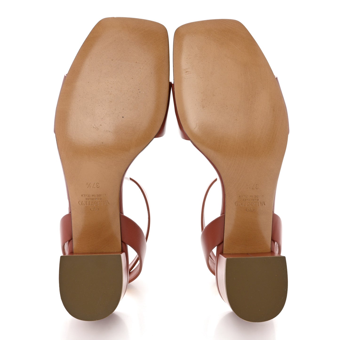 Calfskin One Stud Ankle Strap 60mm Sandals 37.5 Gingerbread