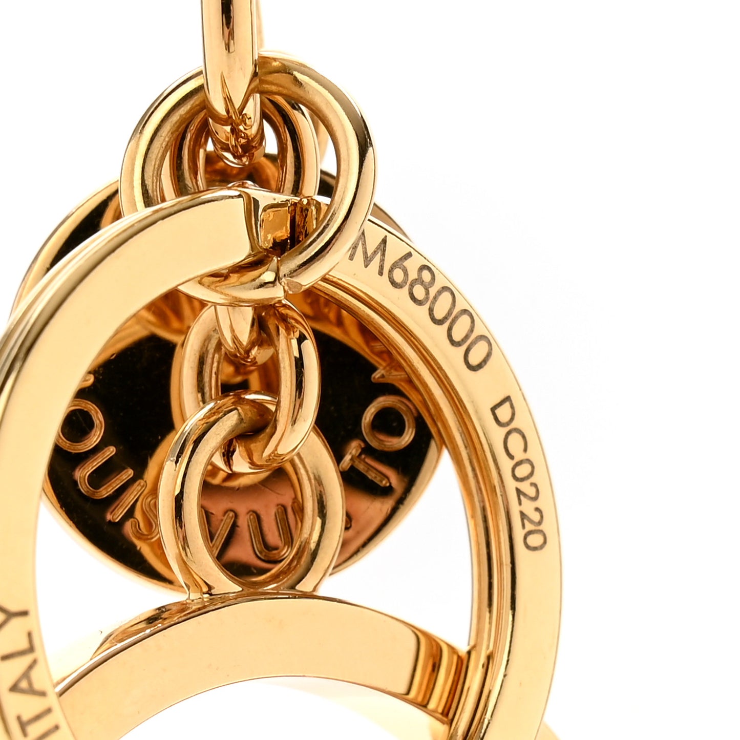 LV Circle Bag Charm Key Holder Gold