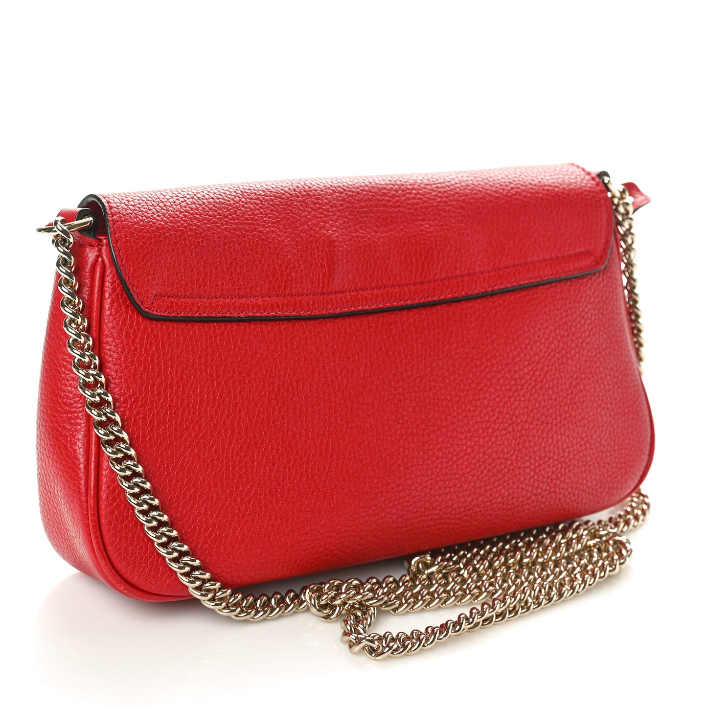 Pebbled Calfskin Medium Soho Flap Crossbody Vibrant Red