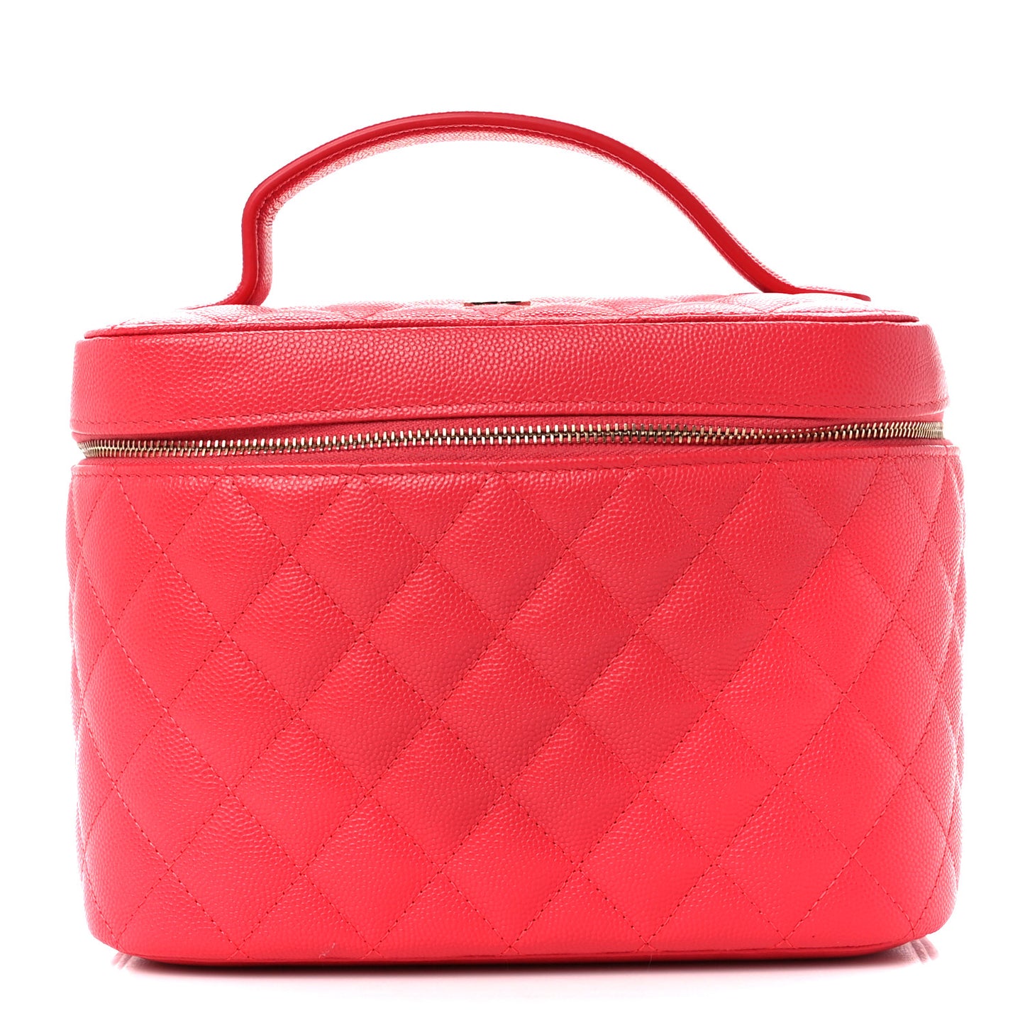 Caviar Quilted Large Vanity Pouch Red
