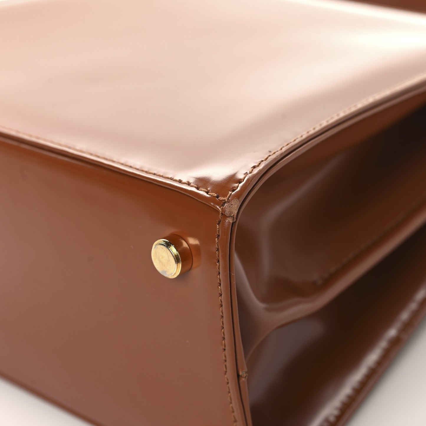 Brushed Off Calfskin Small Iconic Top Handle Cuoio