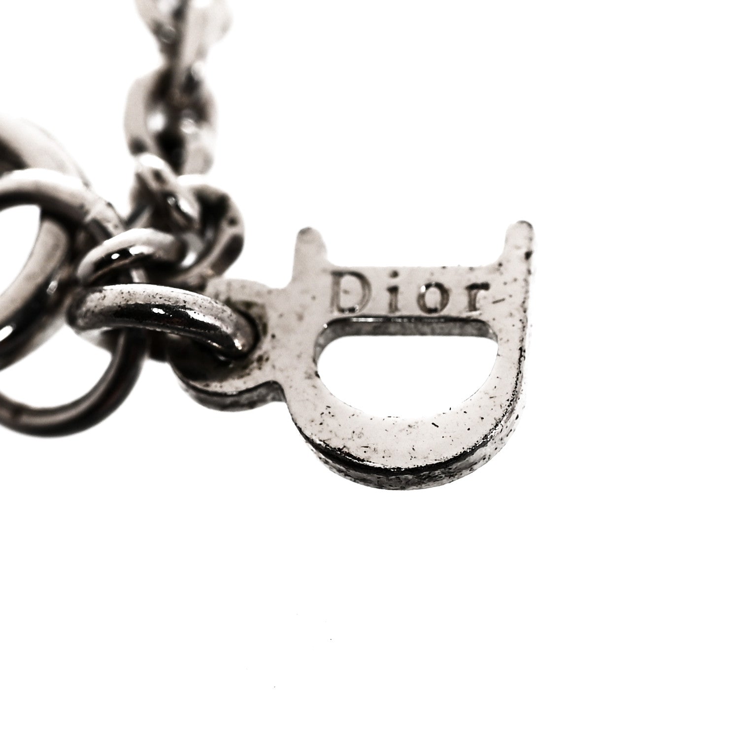 Christian Dior Palladium Logo Bracelet Black Silver 5 of 5