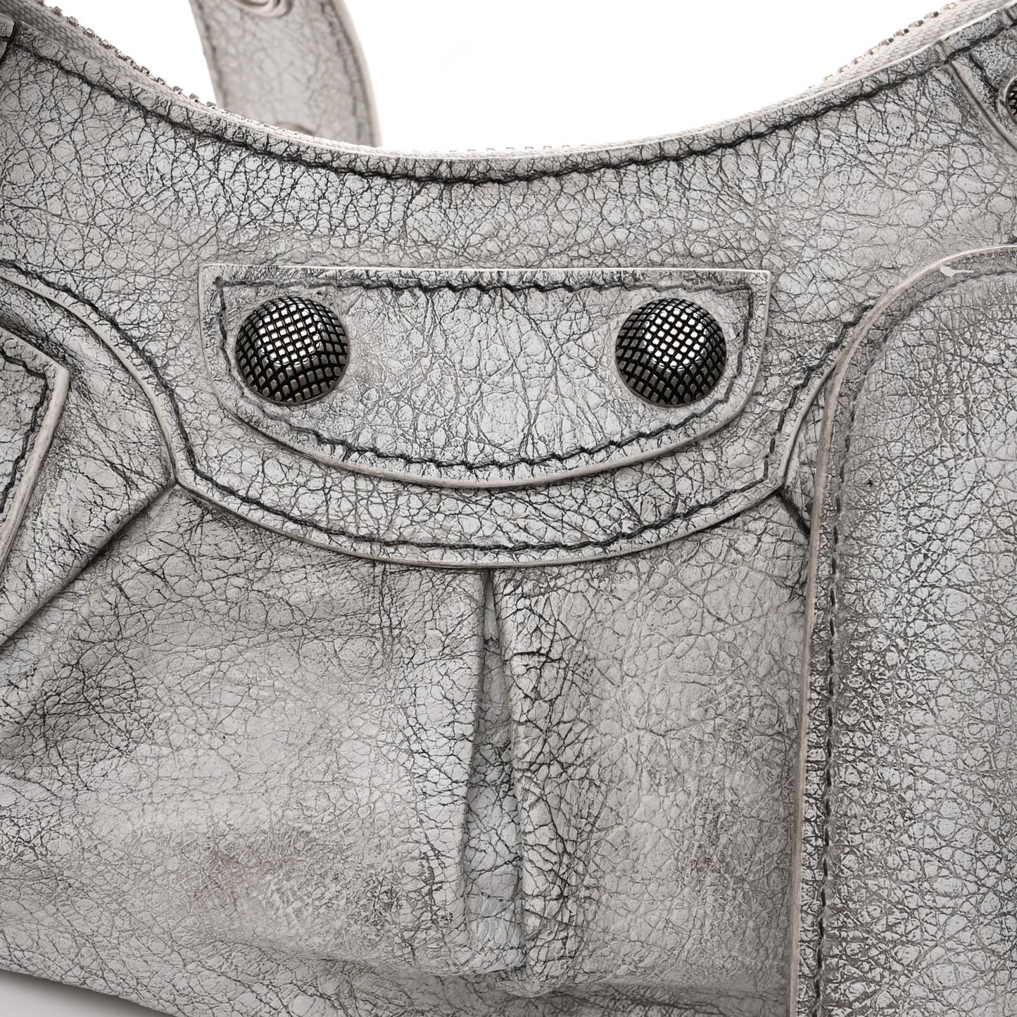 Agneau Arena Dirty Effect Le Cagole Shoulder Bag XS Optic White