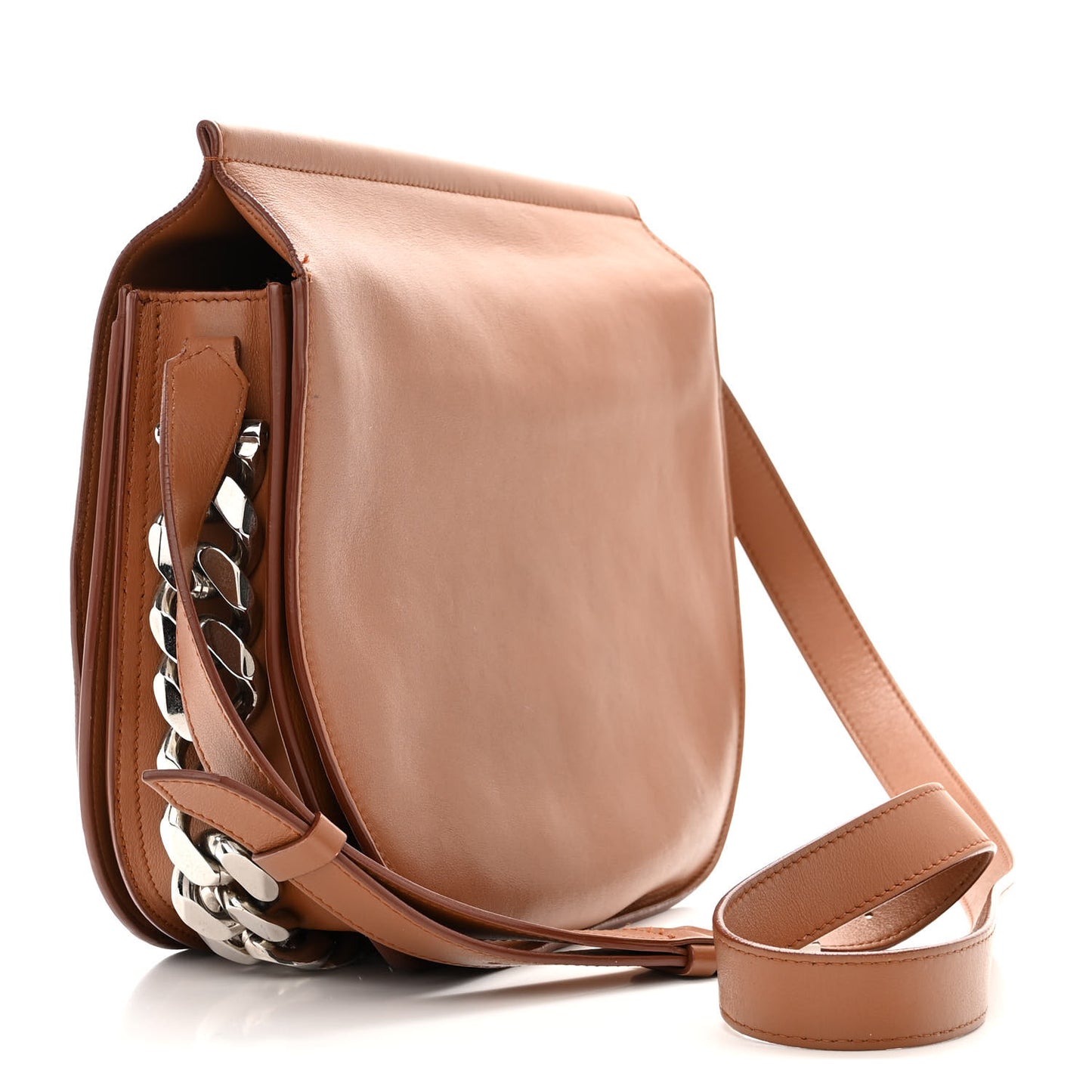 Calfskin Infinity Saddle Bag Cognac
