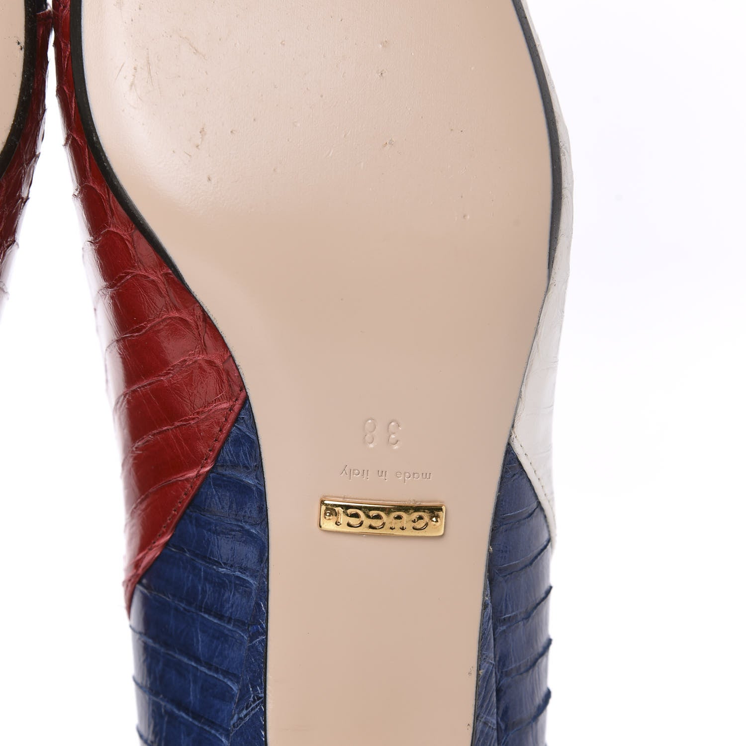 Gucci Snakeskin Crystal Double G Pumps 38 Multicolor 10 of 12