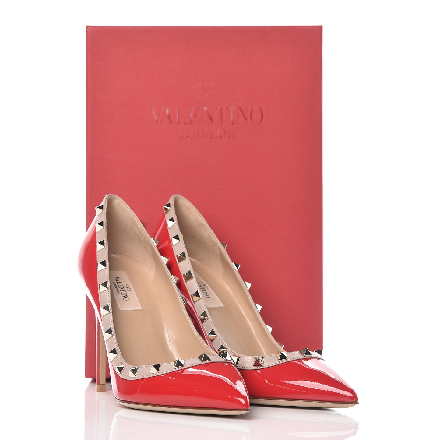 Patent Rockstud 100mm Pumps 38 Rosso Valentino Poudre