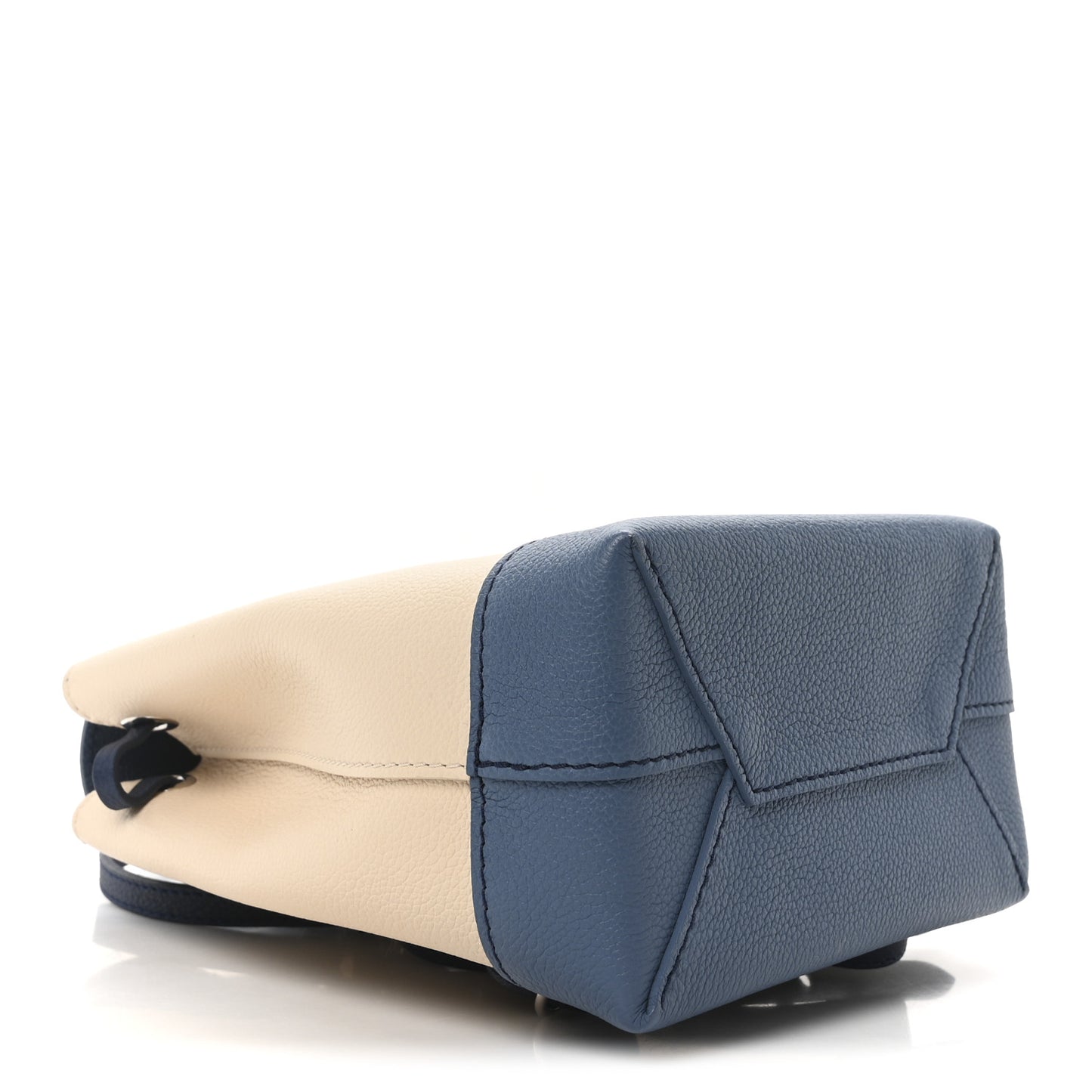 Calfskin Lockme Mini Backpack Blue Jean Creme