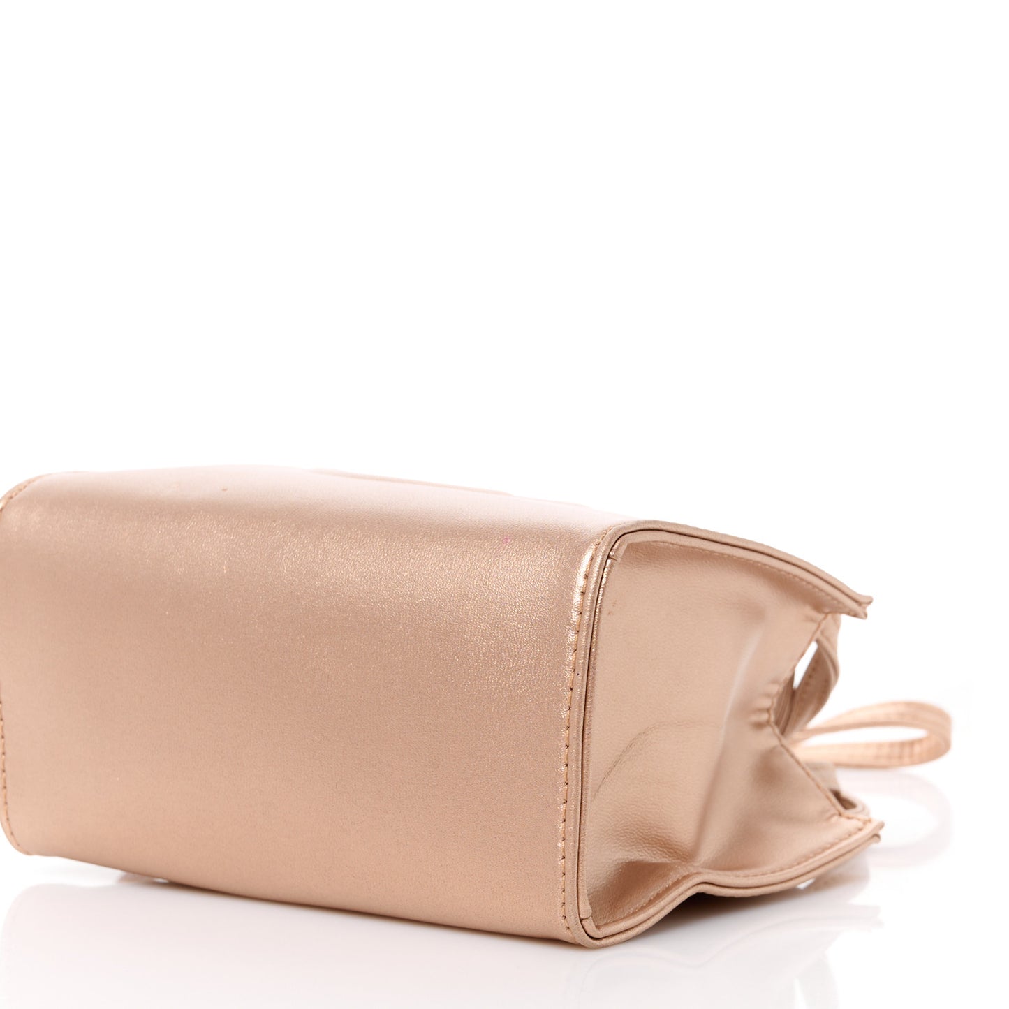 Metallic Vegan Leather Small Shopping Bag Copper