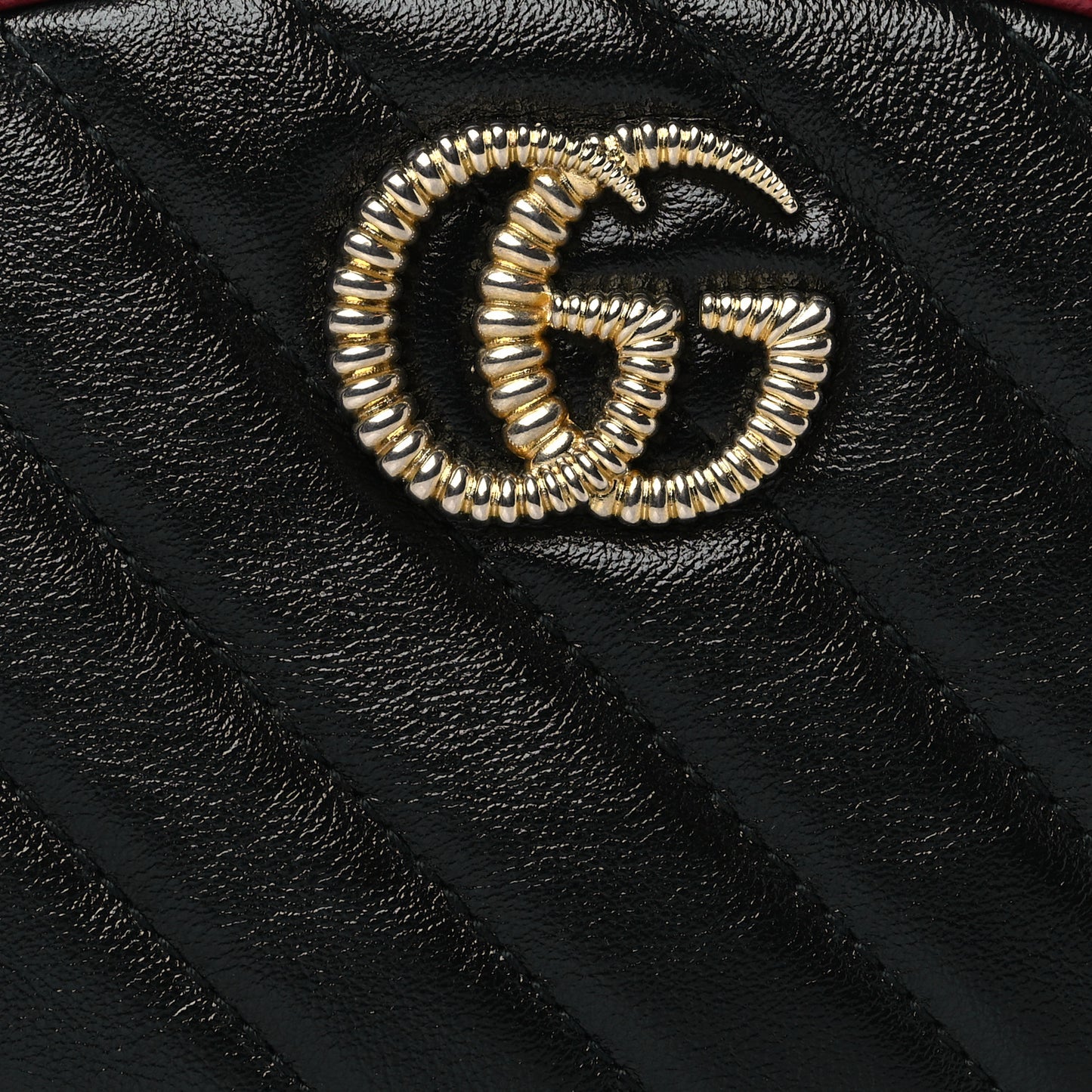 Azalea Calfskin Matelasse Diagonal Torchon GG Marmont Belt Bag 85 34 Black Romantic Cerise