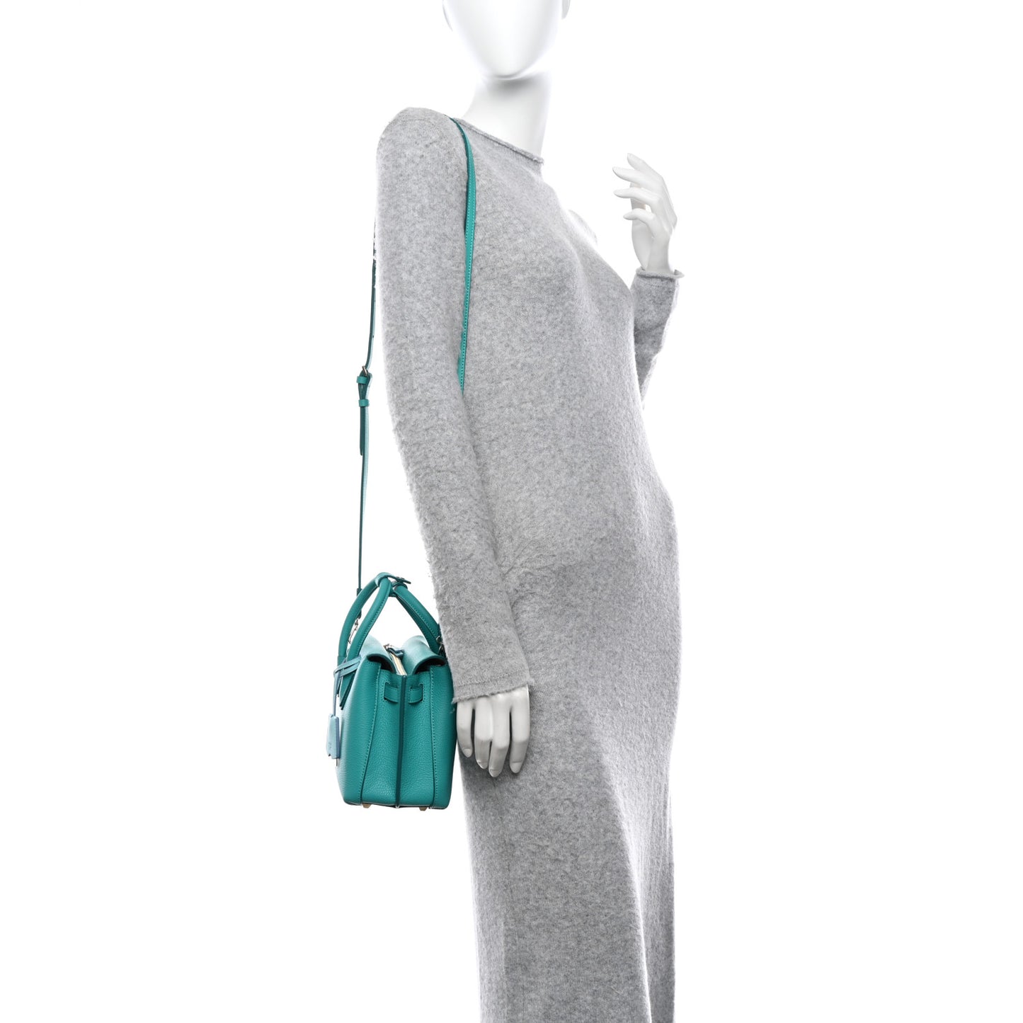 Grained Calfskin Mini Milla Tote Oasis Green