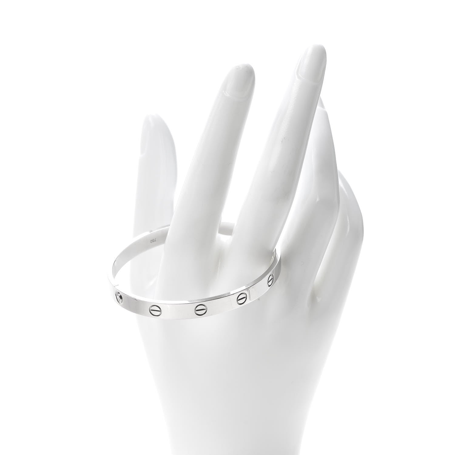 Cartier 18K White Gold LOVE Bracelet 18 2 of 6