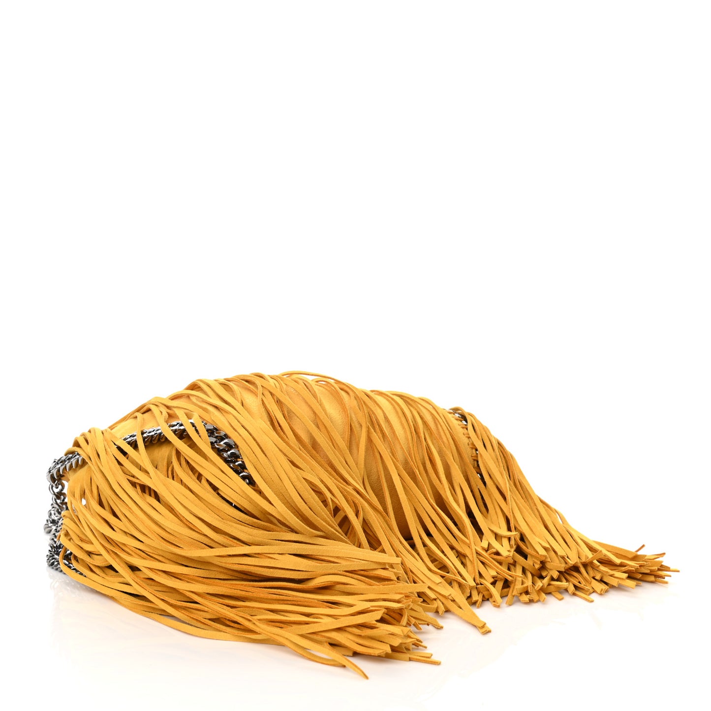 Shaggy Deer Fringe Mini Falabella Tote Lemon