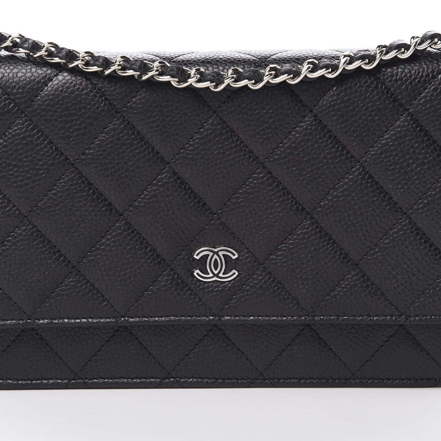Caviar Quilted Wallet On Chain WOC Black