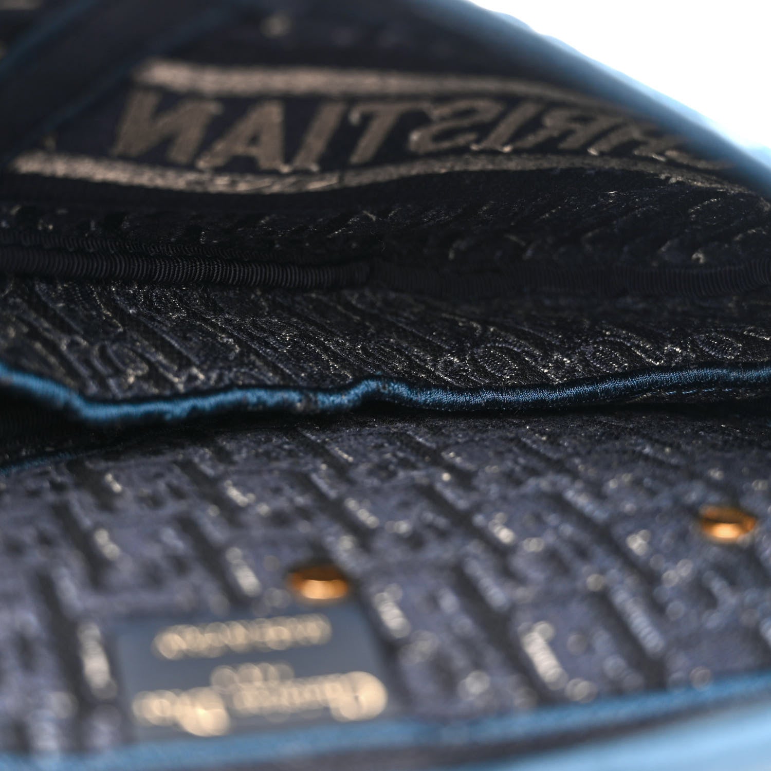 Christian Dior Velvet Oblique Saddle Bag Blue 5 of 10