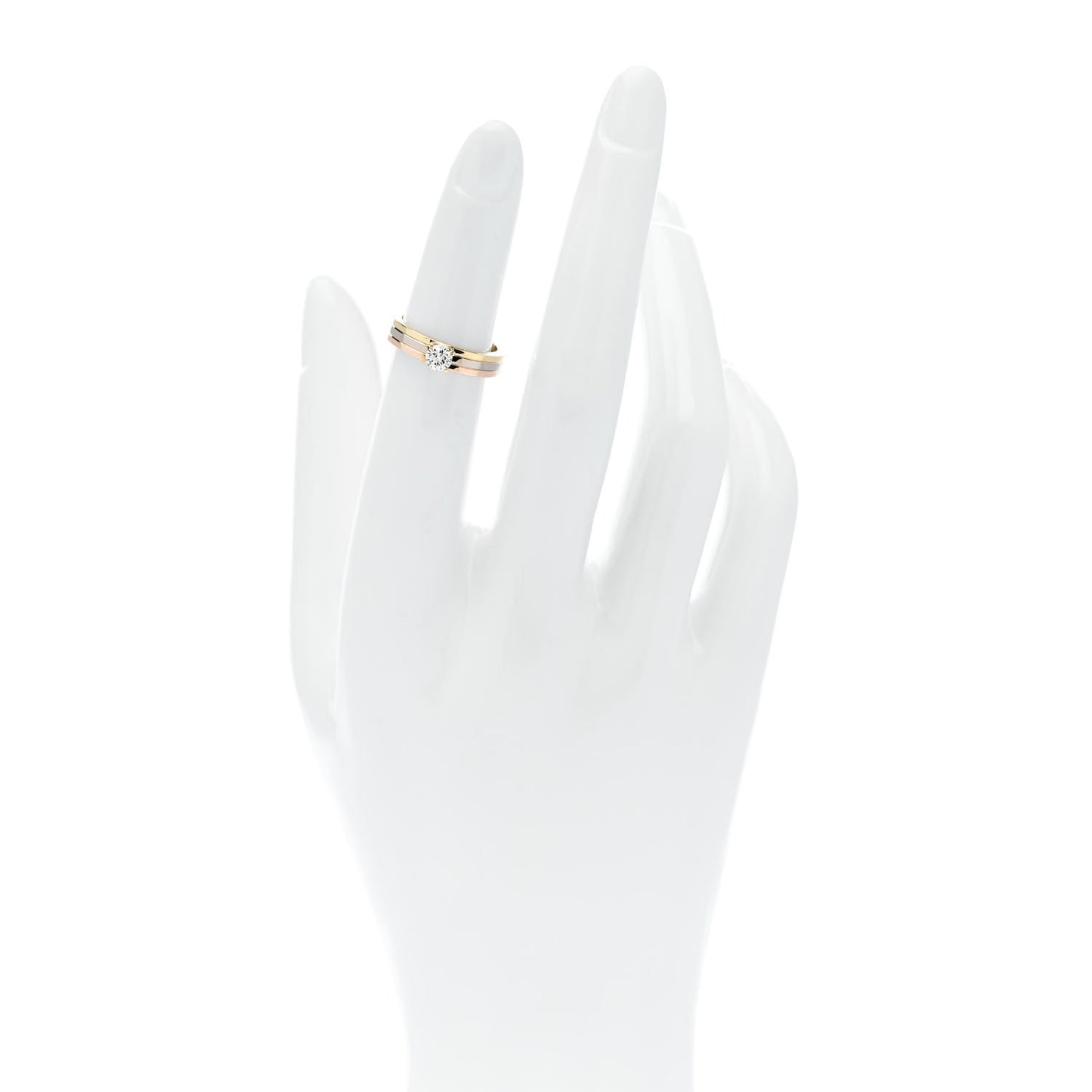 18K Pink Yellow White Gold Diamond .23ct Solitaire Trinity Engagement Ring 47 4