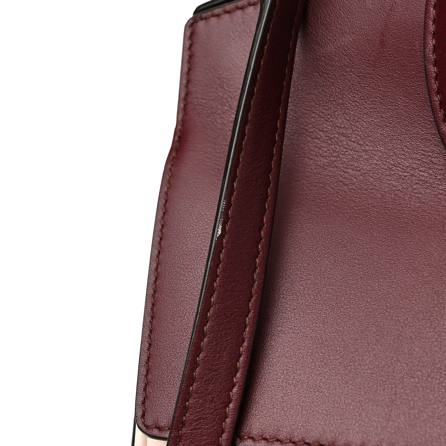 Calfskin Large Studio Bag Wine Bone Black