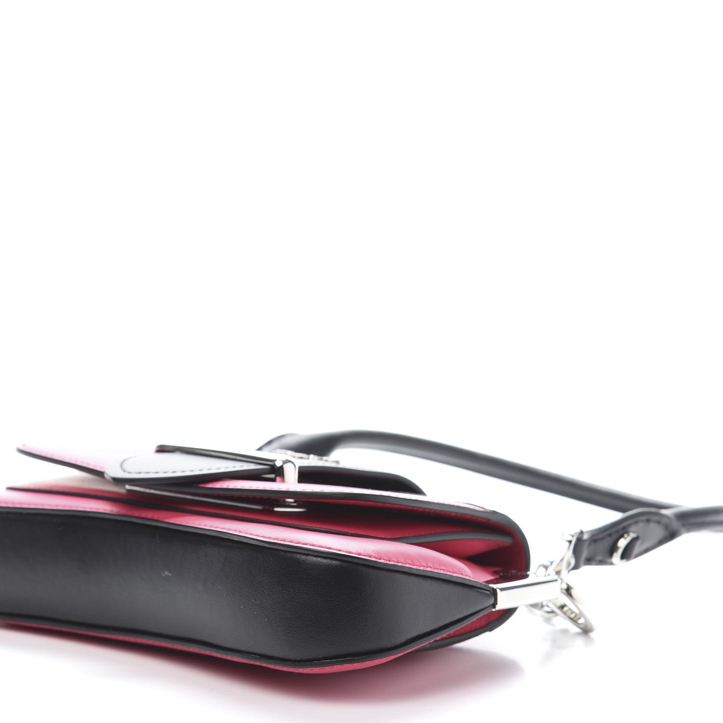 City Calfskin Small Sidonie Shoulder Bag Fuxia Black