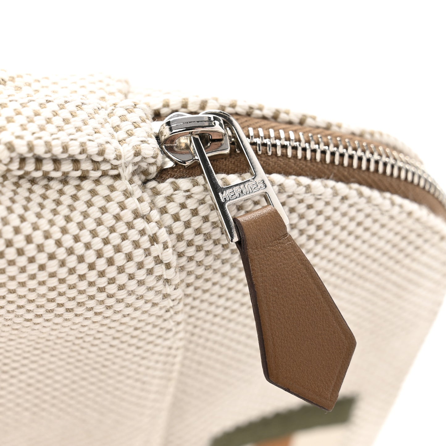 Cotton Canvas Mini Bolide Casaque Travel Cosmetic Pouch Grege