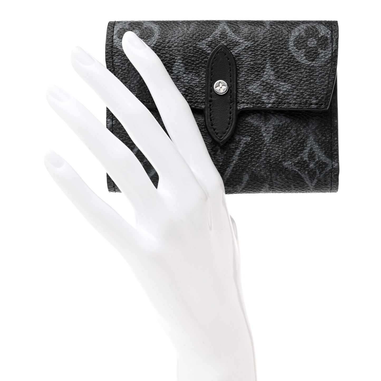 Monogram Pastel Cross Card Holder Black