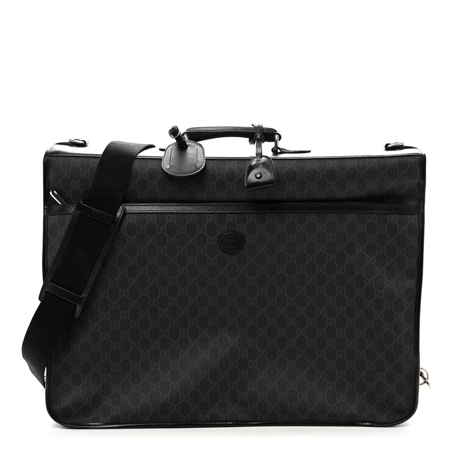 GG Supreme Monogram Azalea Calfskin Retro Interlocking G Garment Bag Black