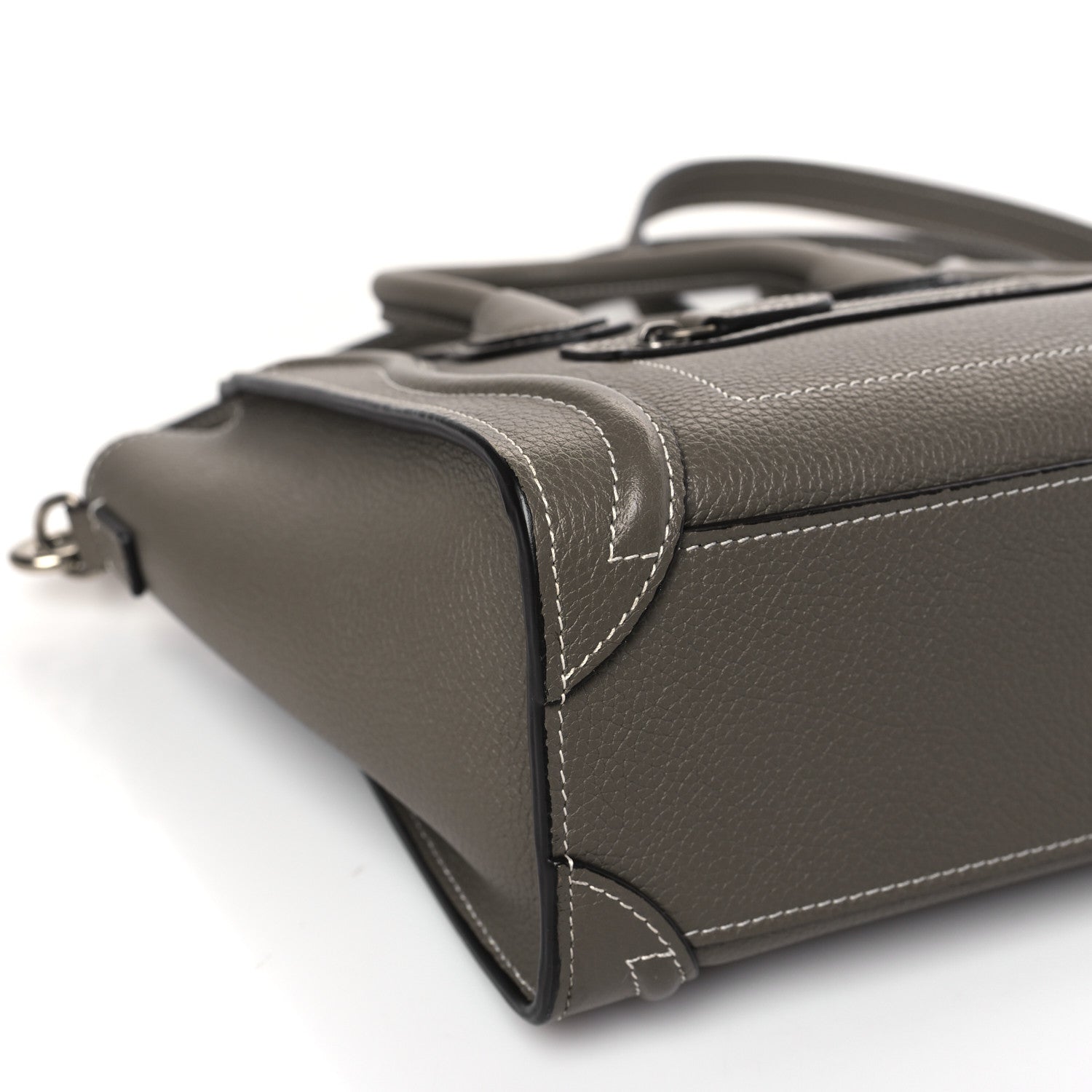 Celine Drummed Calfskin Nano Luggage Souris 8 of 9